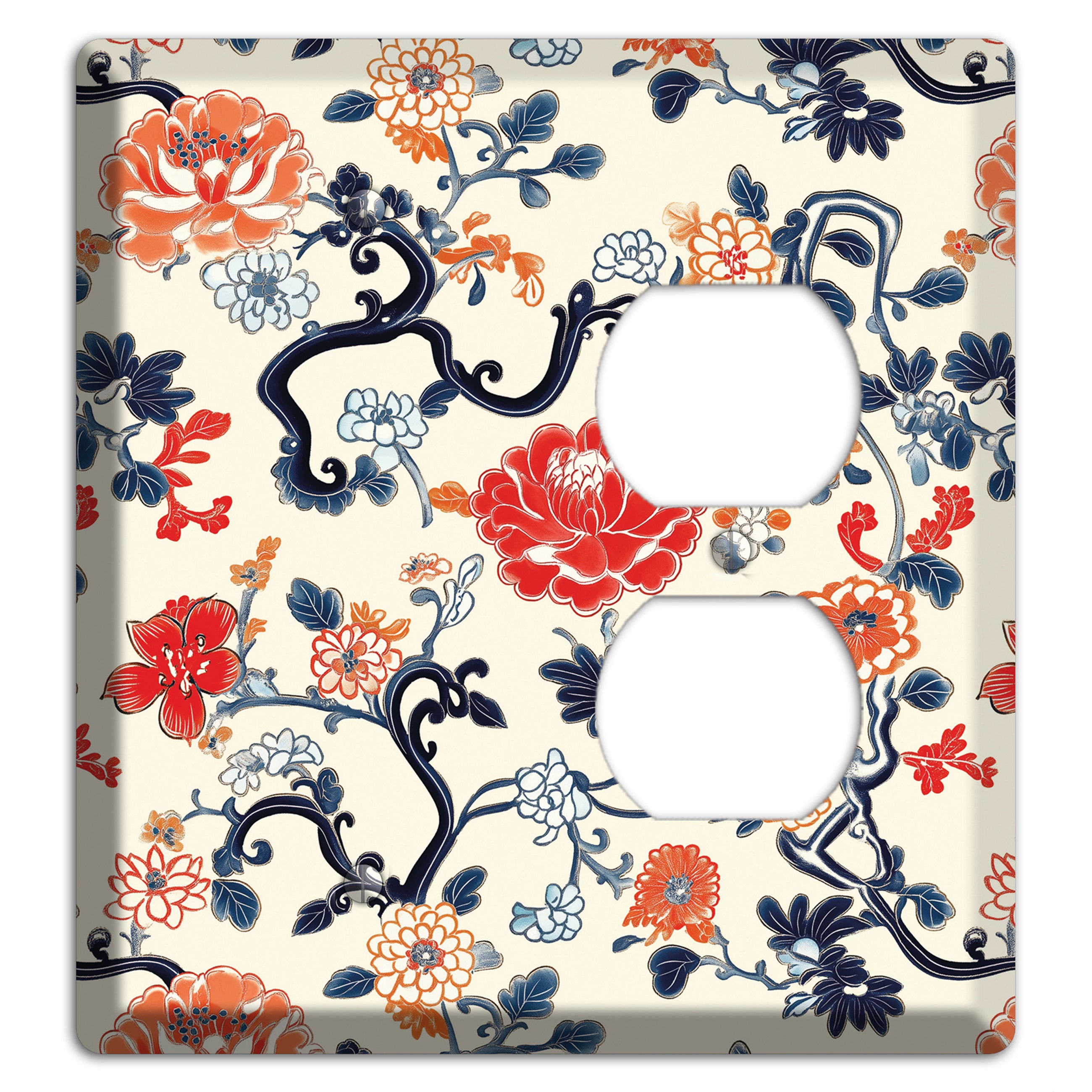 Crimson Garden Scroll Blank / Duplex Wallplate