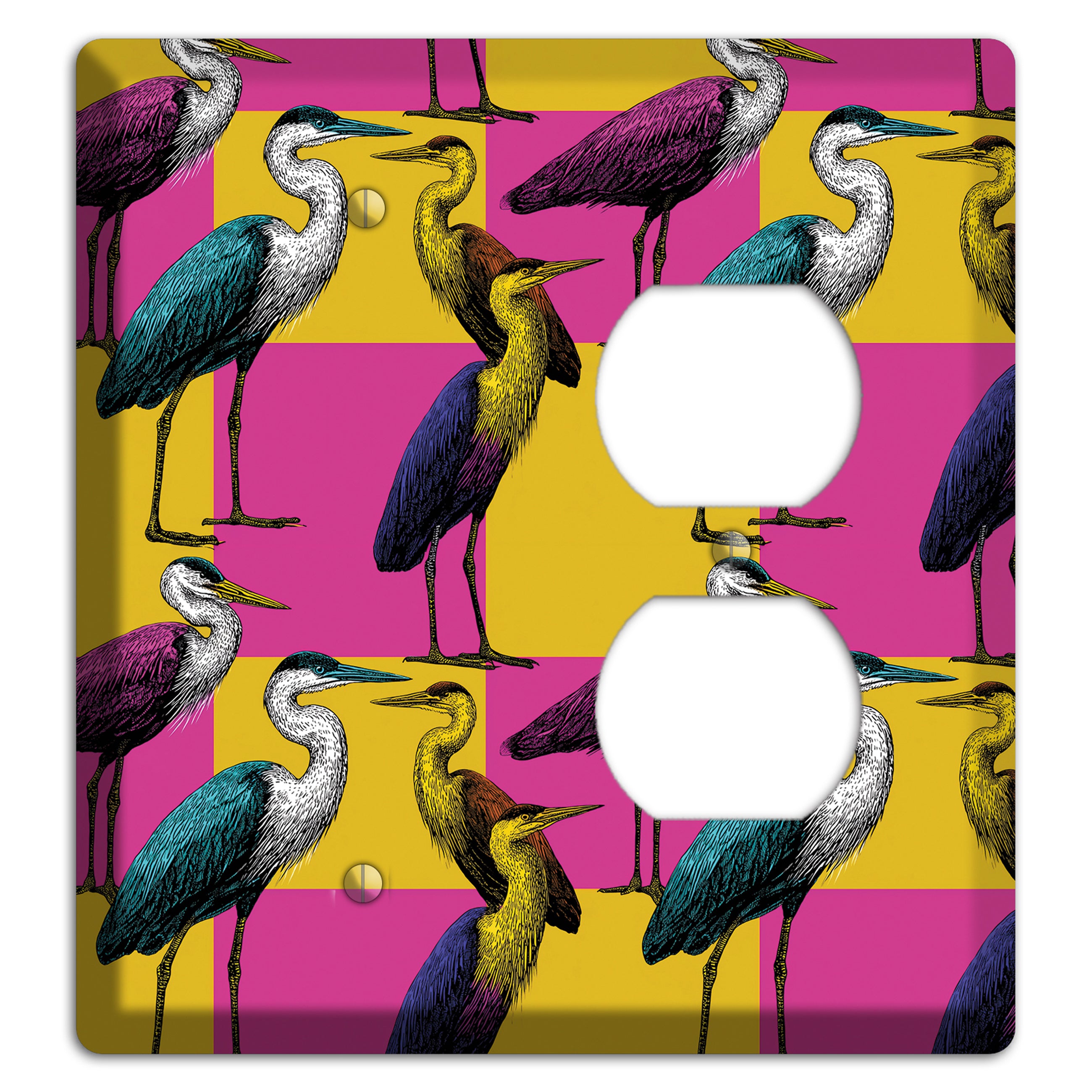 Magenta Heron Grid Blank / Duplex Wallplate
