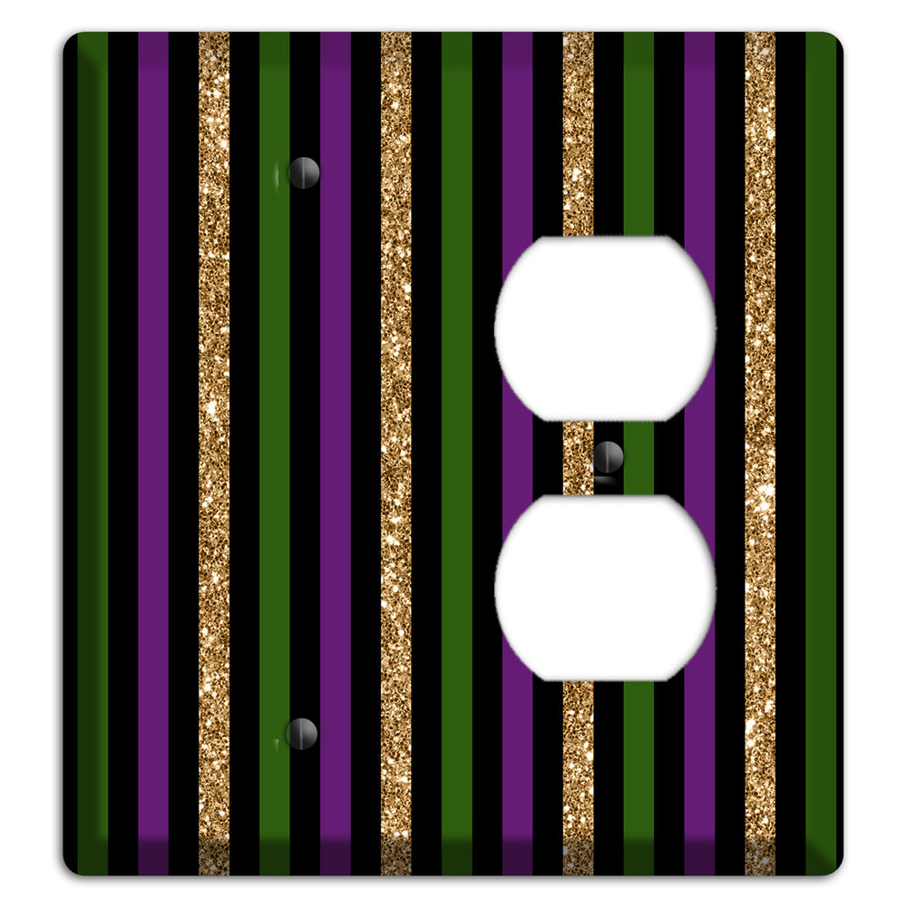 Carnival Stripes: Noir Blank / Duplex Wallplate