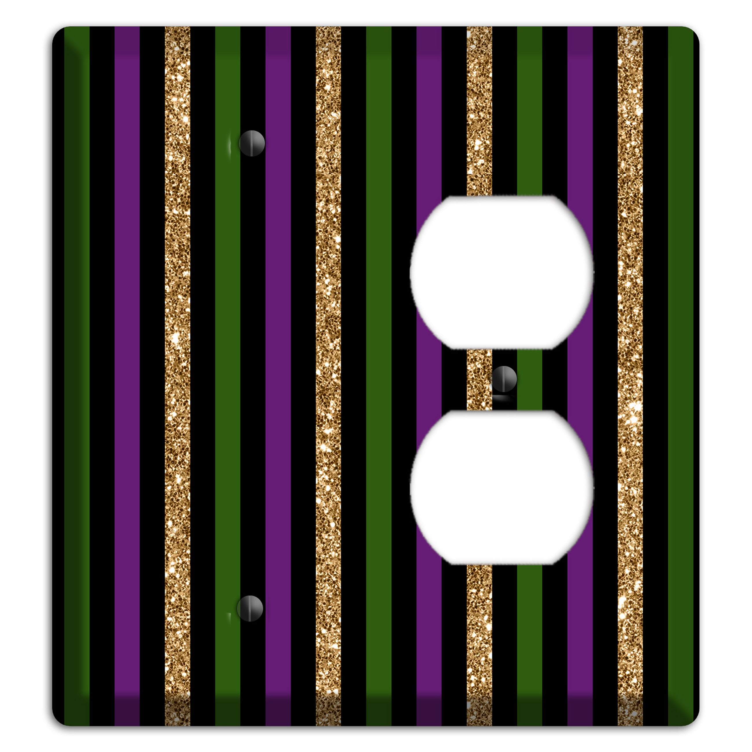 Carnival Stripes: Noir Blank / Duplex Wallplate