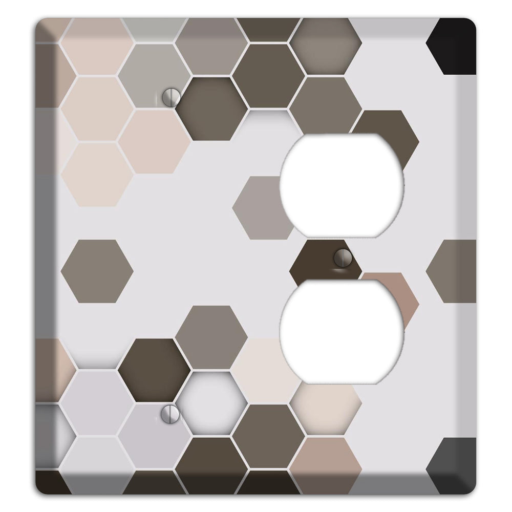 Hex Grid ‚Äì Cool Slate Blank / Duplex Wallplate