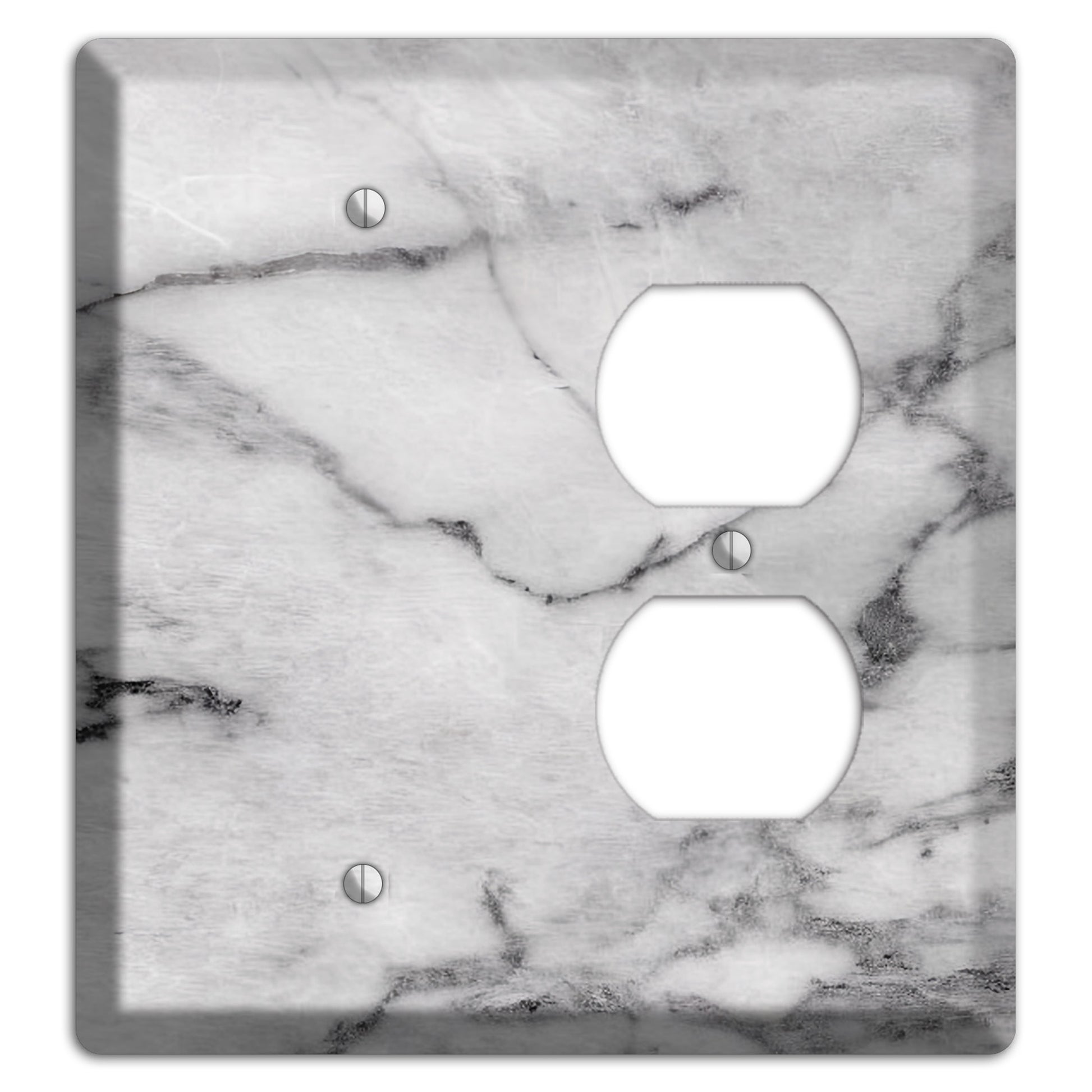 Gray and White Marble Blank / Duplex Wallplate