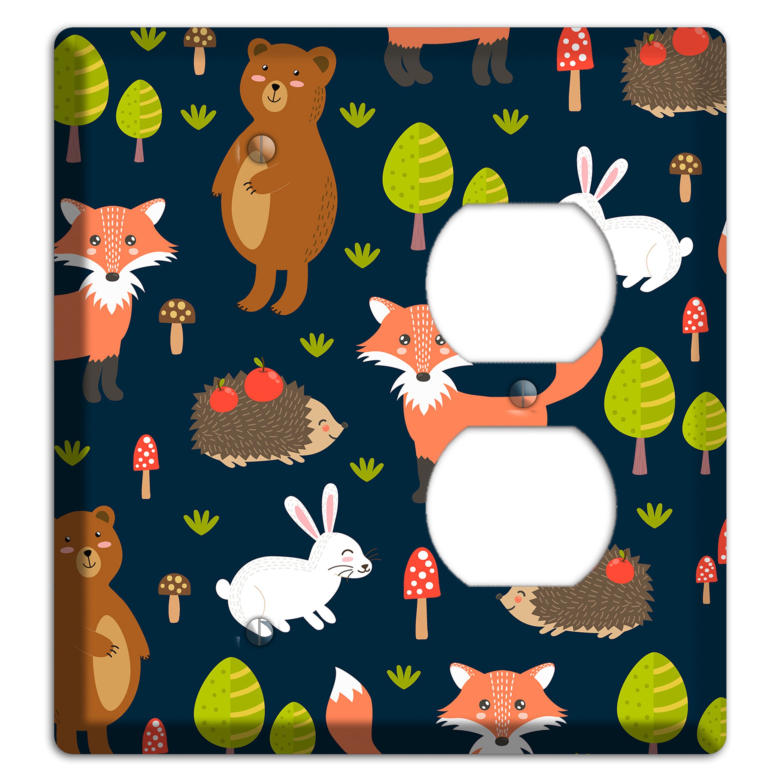 Forest Critters (Navy) Blank / Duplex Wallplate