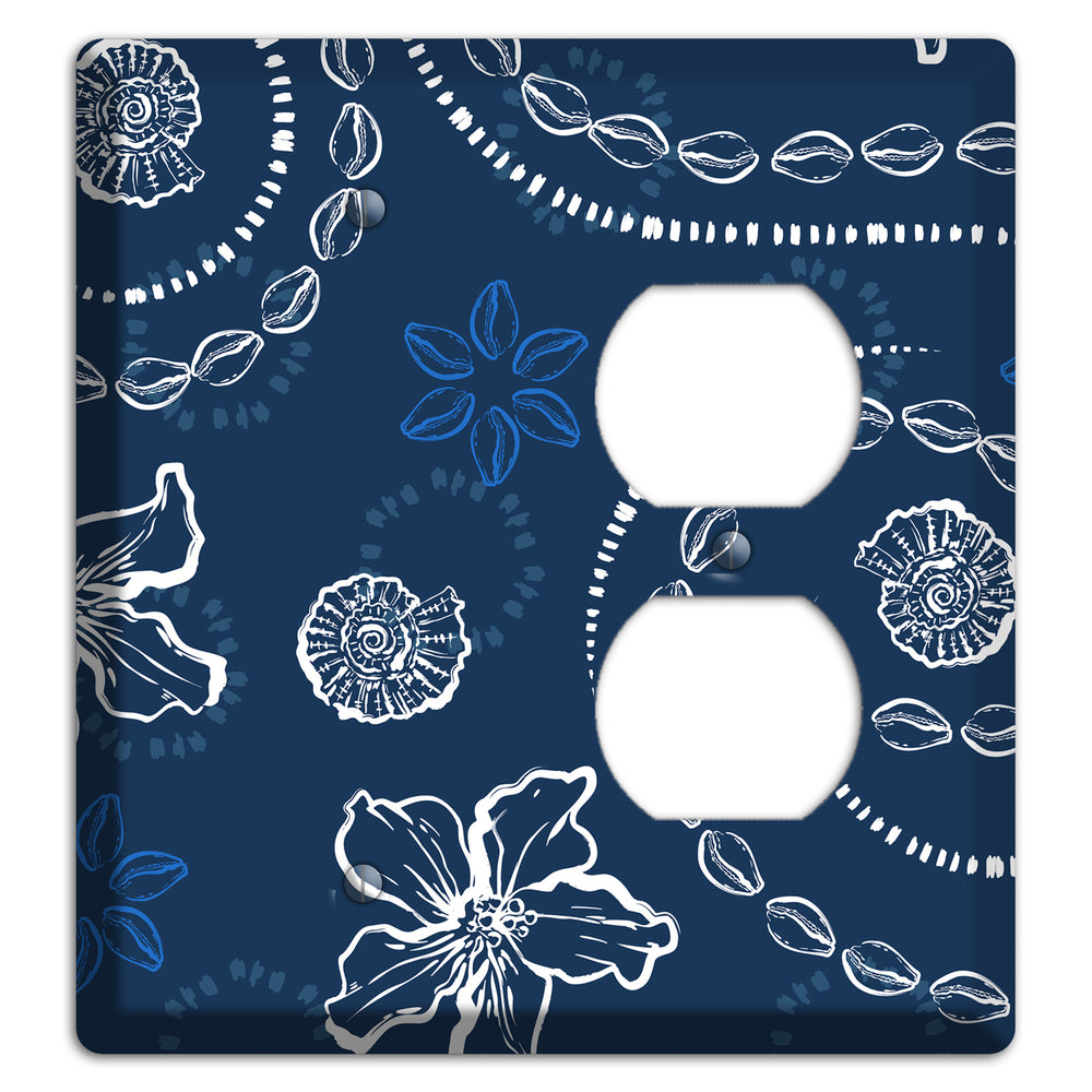 Indigo Cowrie Spiral Blank / Duplex Wallplate