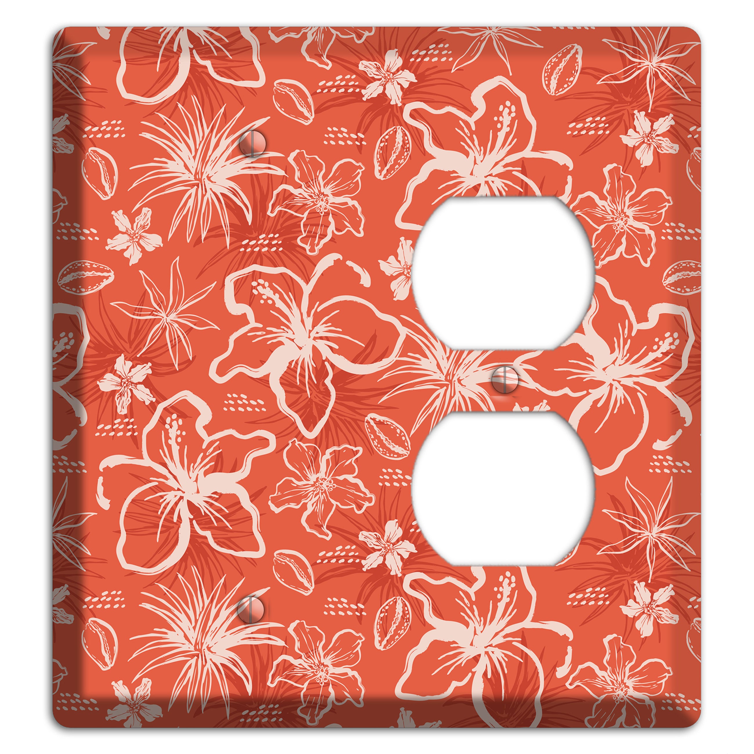Coral Hibiscus Reverie Blank / Duplex Wallplate
