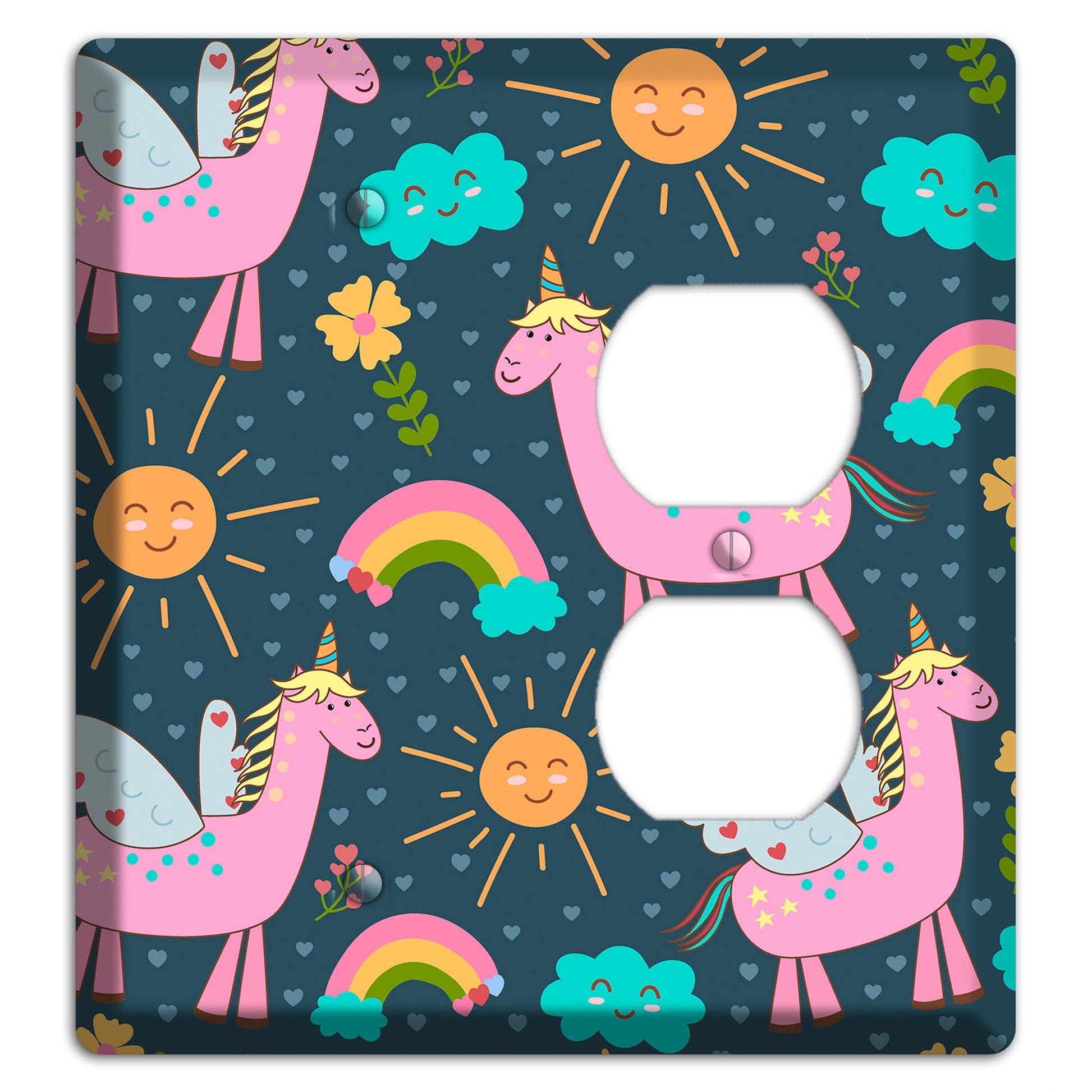 Magic Meadow (Navy) Blank / Duplex Wallplate