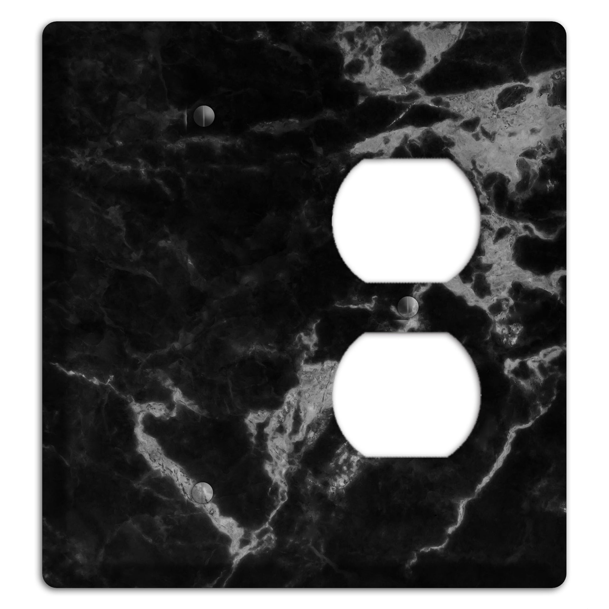 Black and Silver Marble Blank / Duplex Wallplate