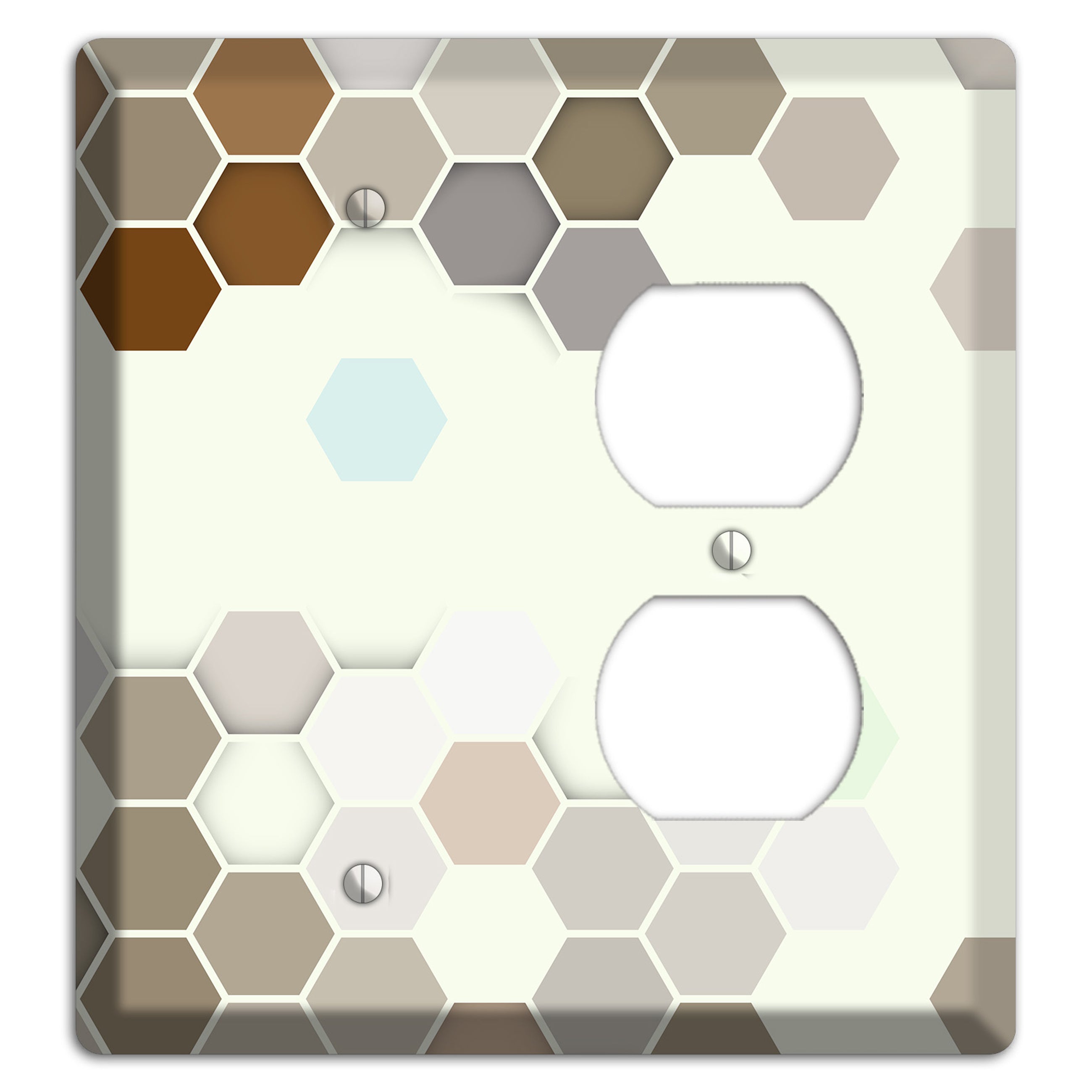 Earth-Toned Honeycomb Mosaic Blank / Duplex Wallplate