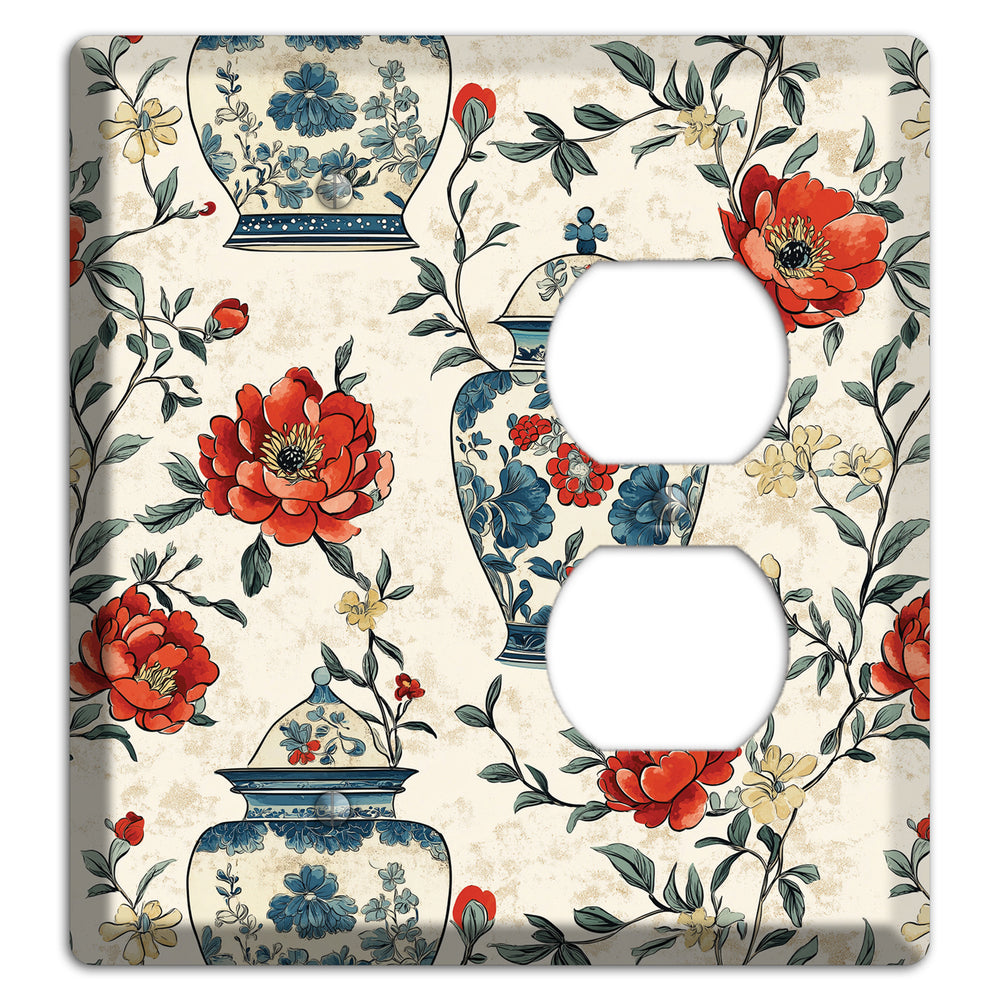 Porcelain & Peony Blank / Duplex Wallplate