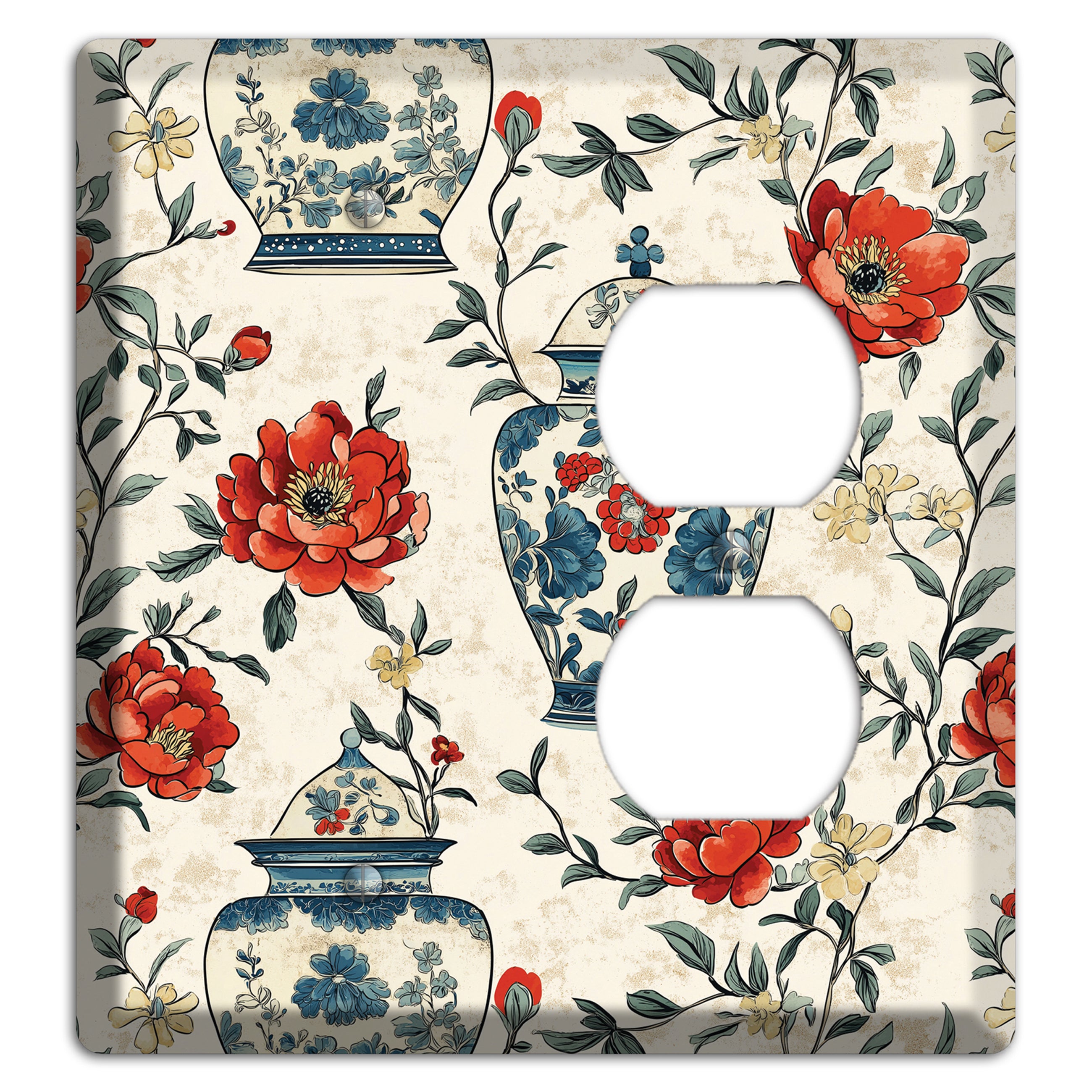 Porcelain & Peony Blank / Duplex Wallplate