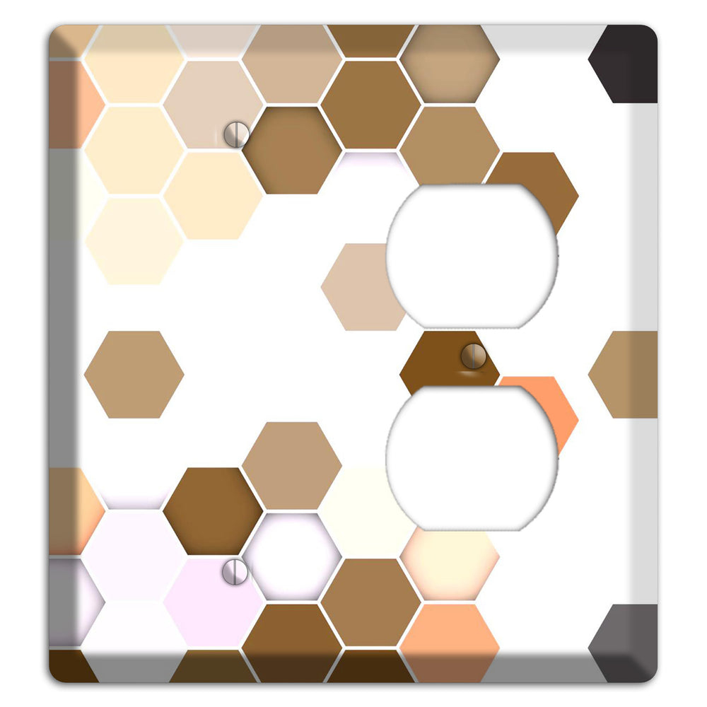 Hex Grid ‚Äì Sunset Terracotta Blank / Duplex Wallplate