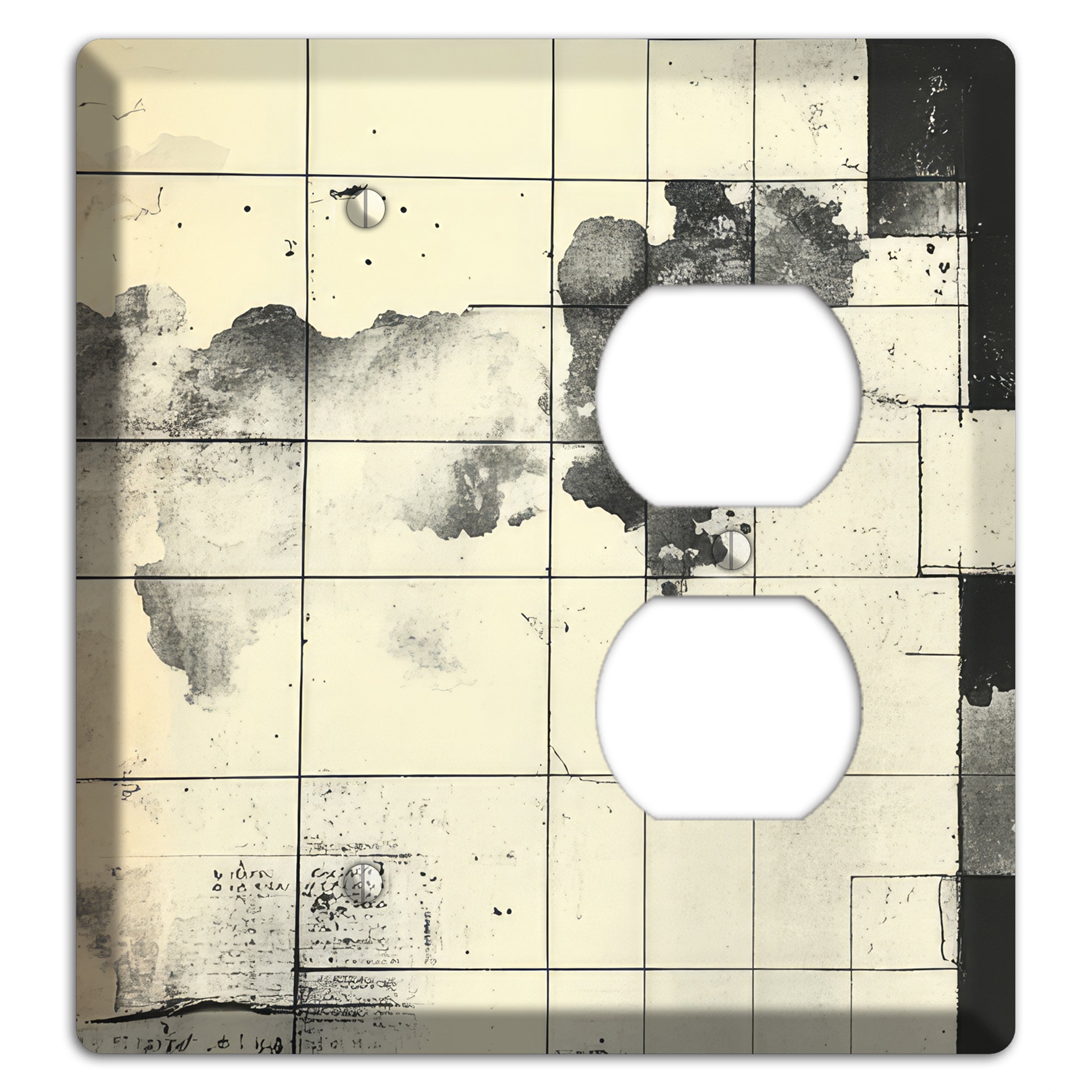 Weathered Grid Chronicle Blank / Duplex Wallplate