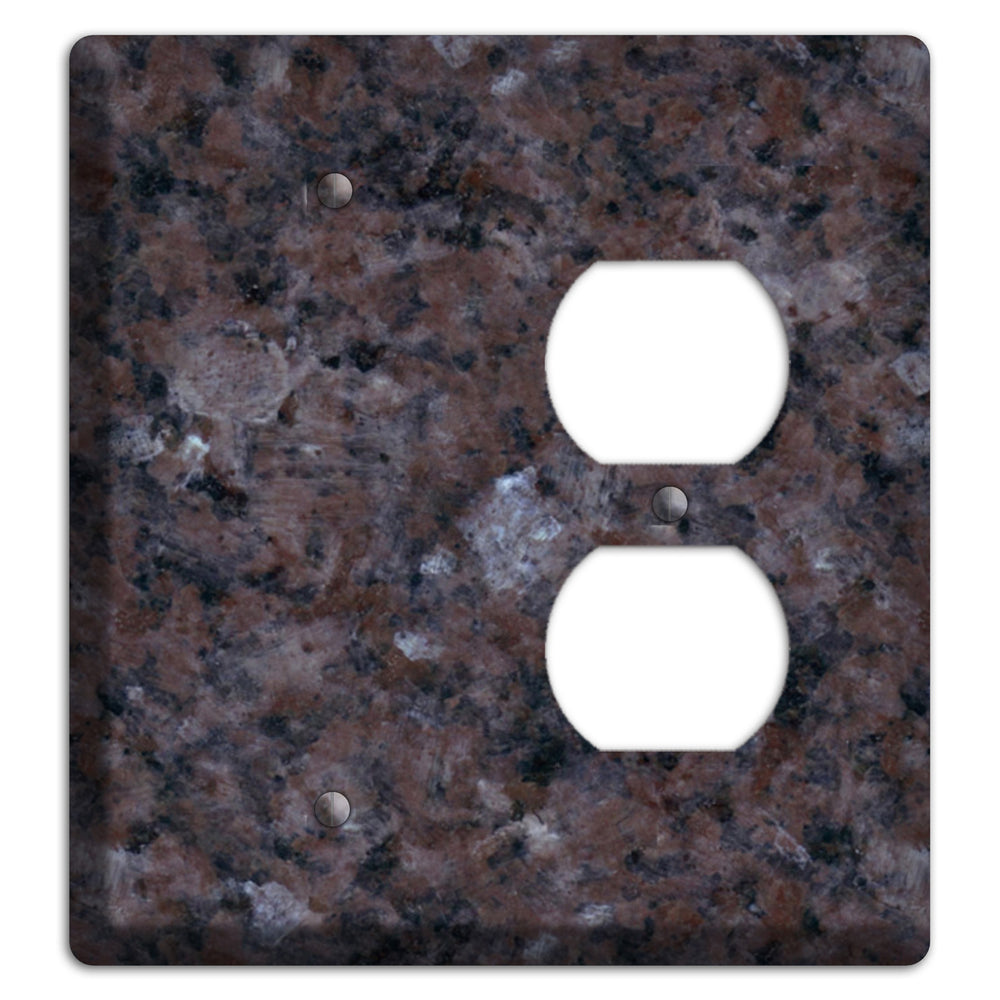 Tan Brown Granite Blank / Duplex Wallplate