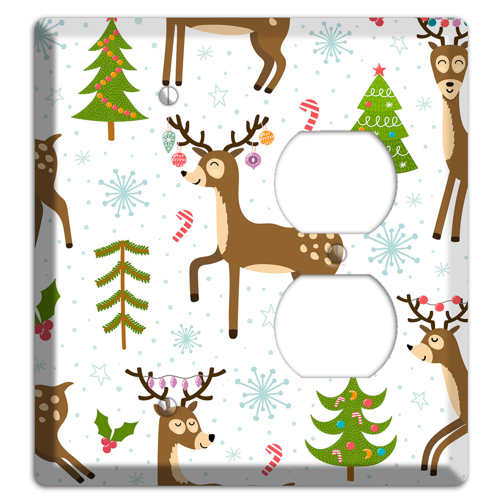 Reindeer Parade (White) Blank / Duplex Wallplate