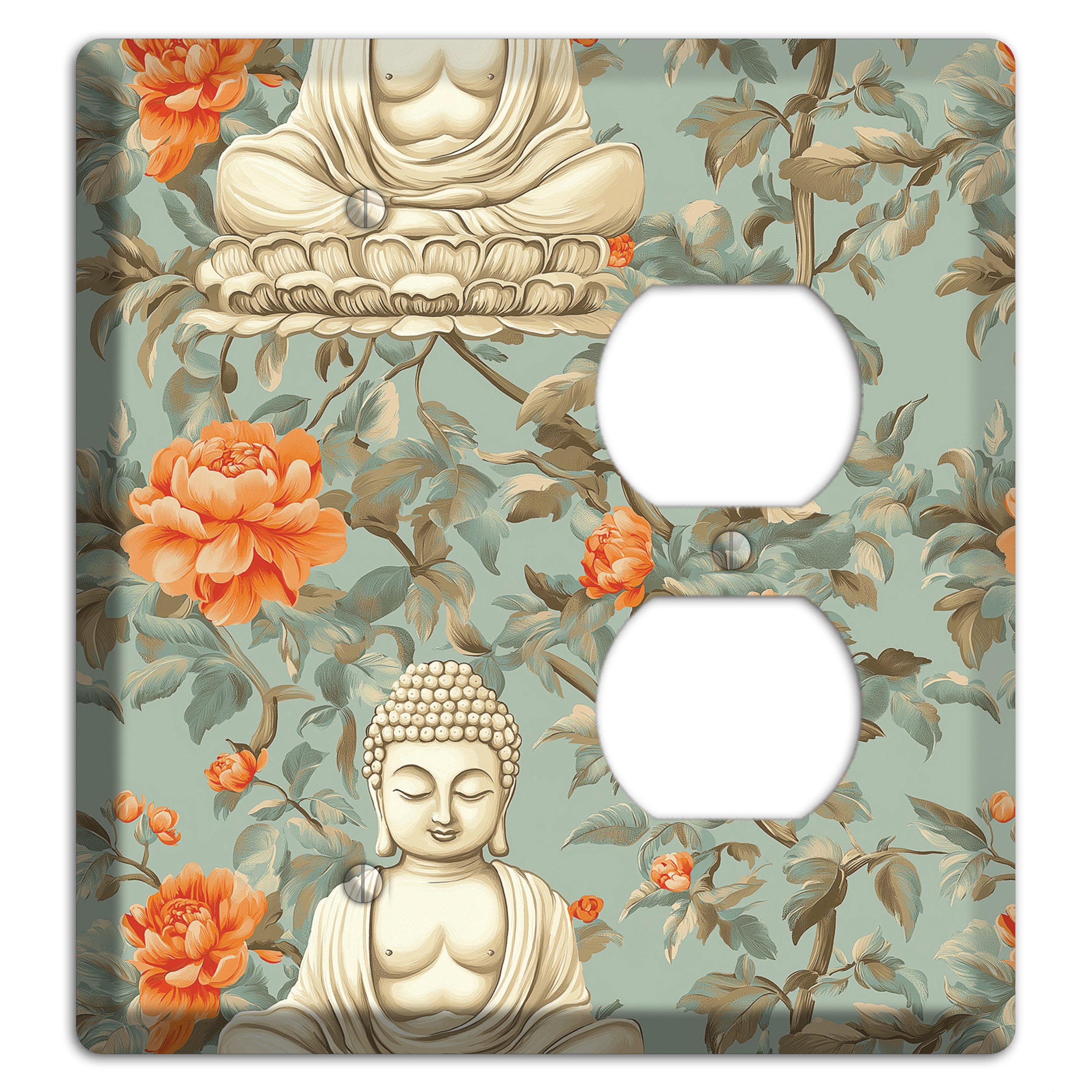 Lotus & Peony Blank / Duplex Wallplate