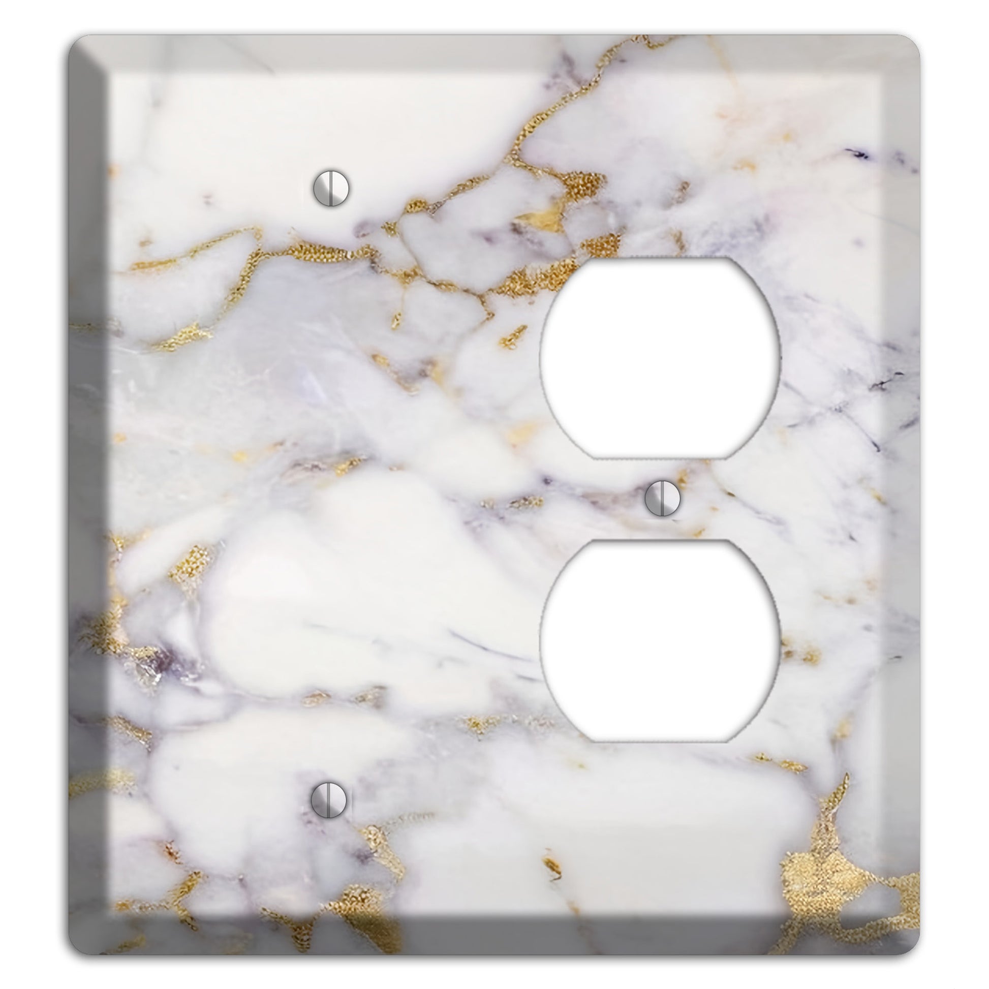 Metallic Bronze Marble Blank / Duplex Wallplate
