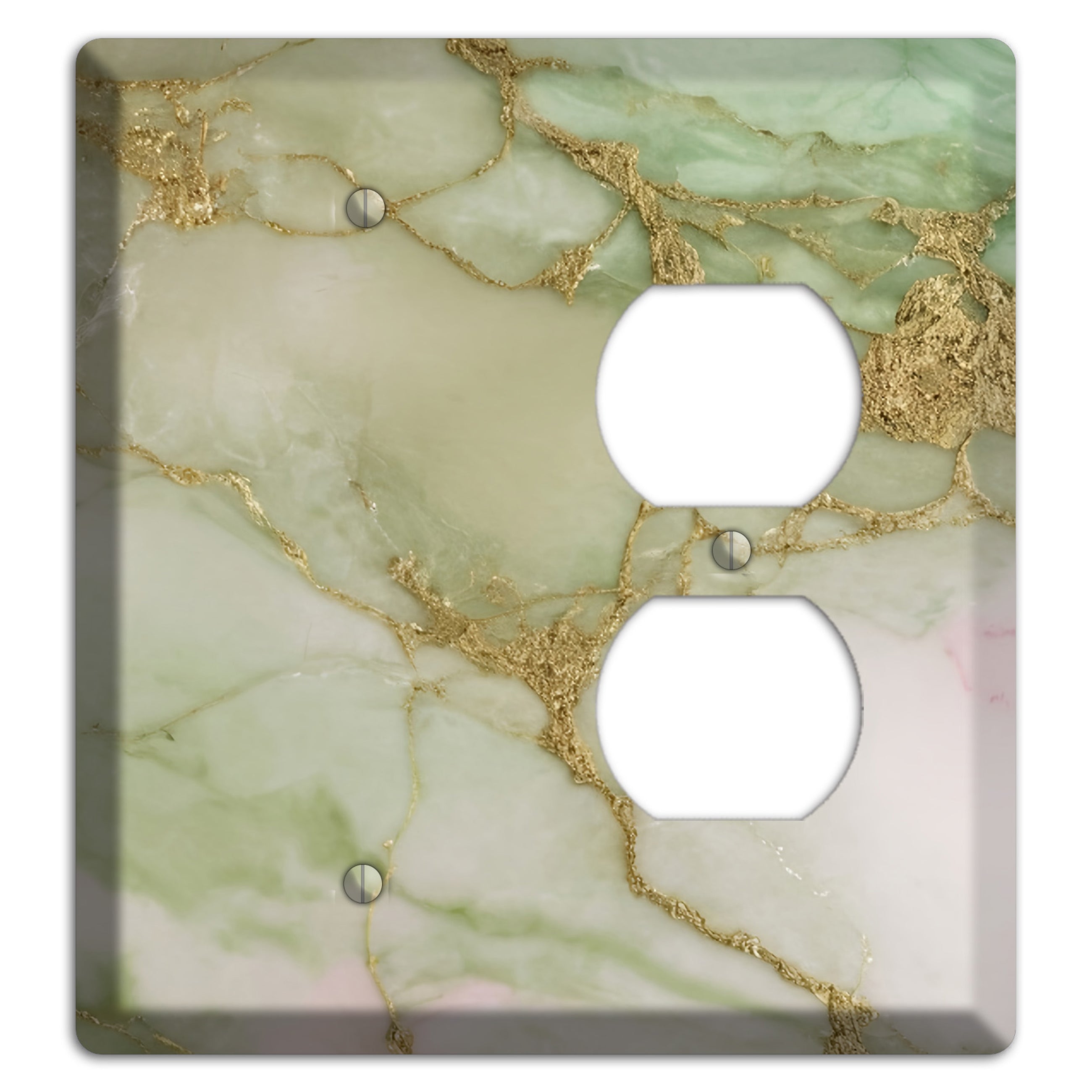 Swamp Green Marble Blank / Duplex Wallplate