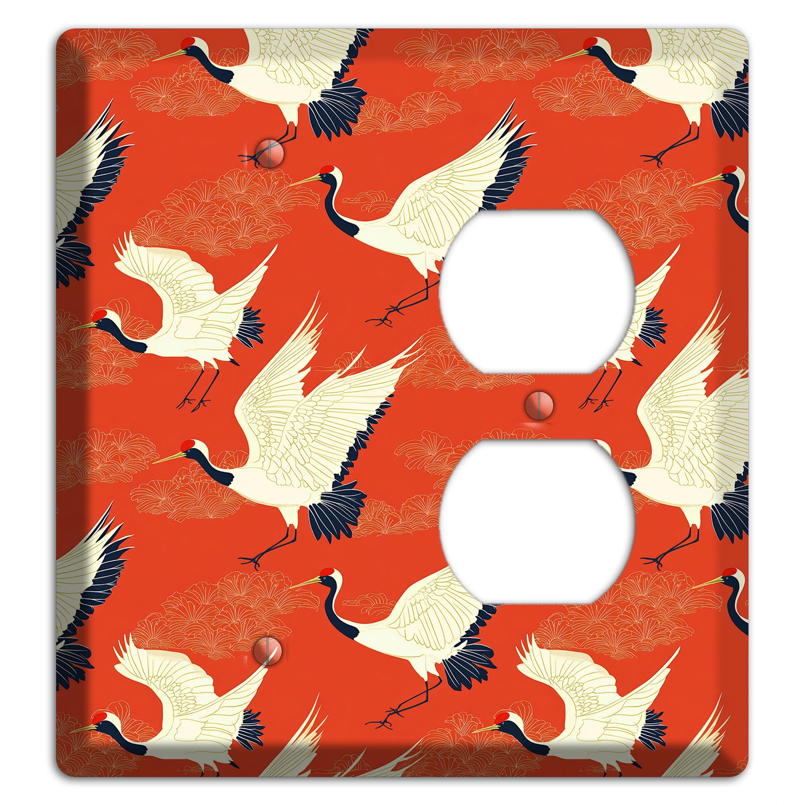 Vermillion Crane Flight Blank / Duplex Wallplate