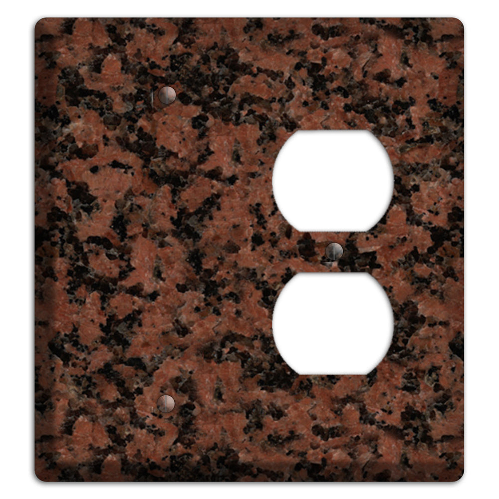 New Imperial Red Granite Blank / Duplex Wallplate