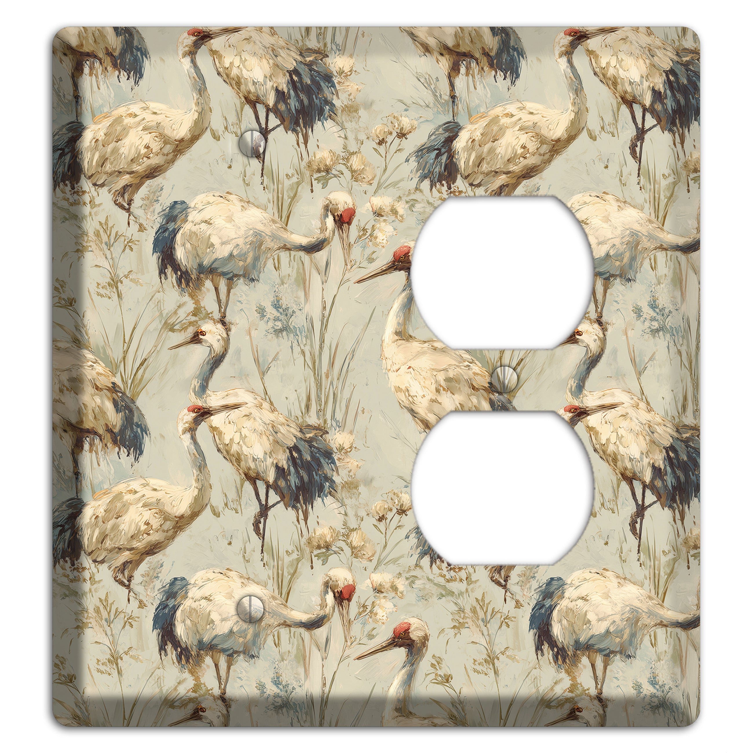 Driftwood Crane Marsh Blank / Duplex Wallplate