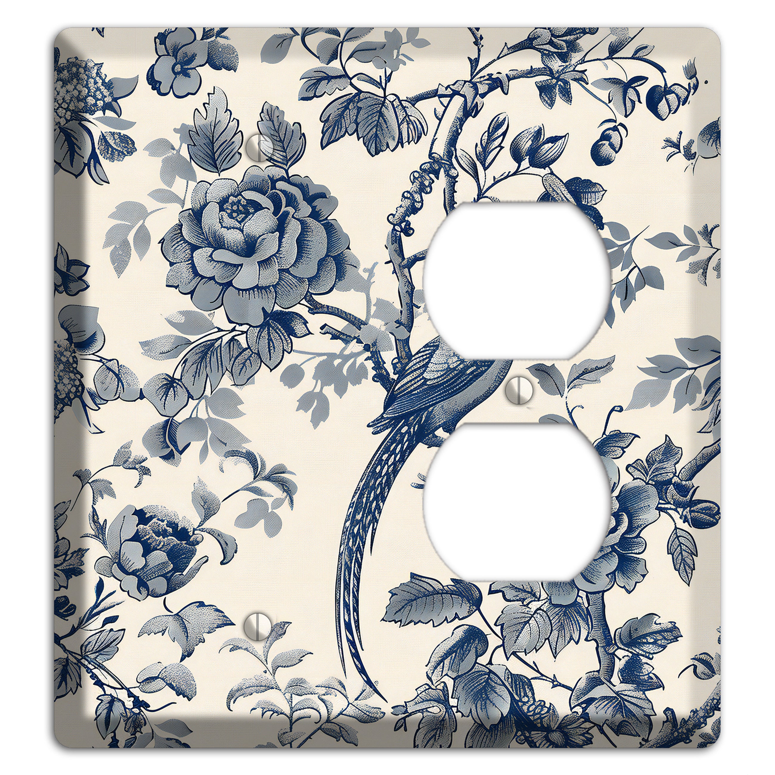 Pheasant & Peony Blank / Duplex Wallplate