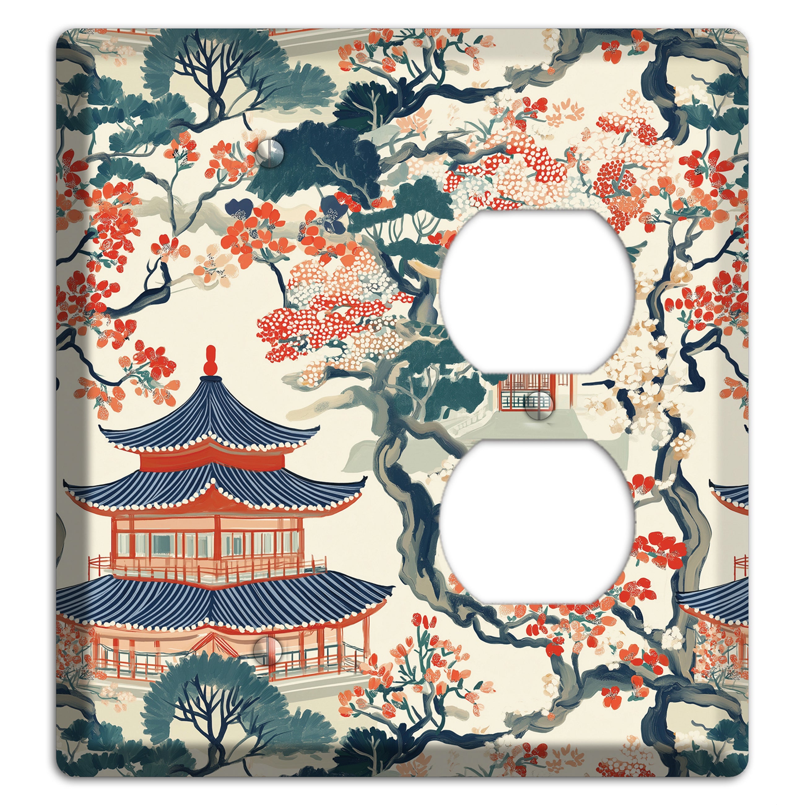 Blossom & Pagoda Blank / Duplex Wallplate
