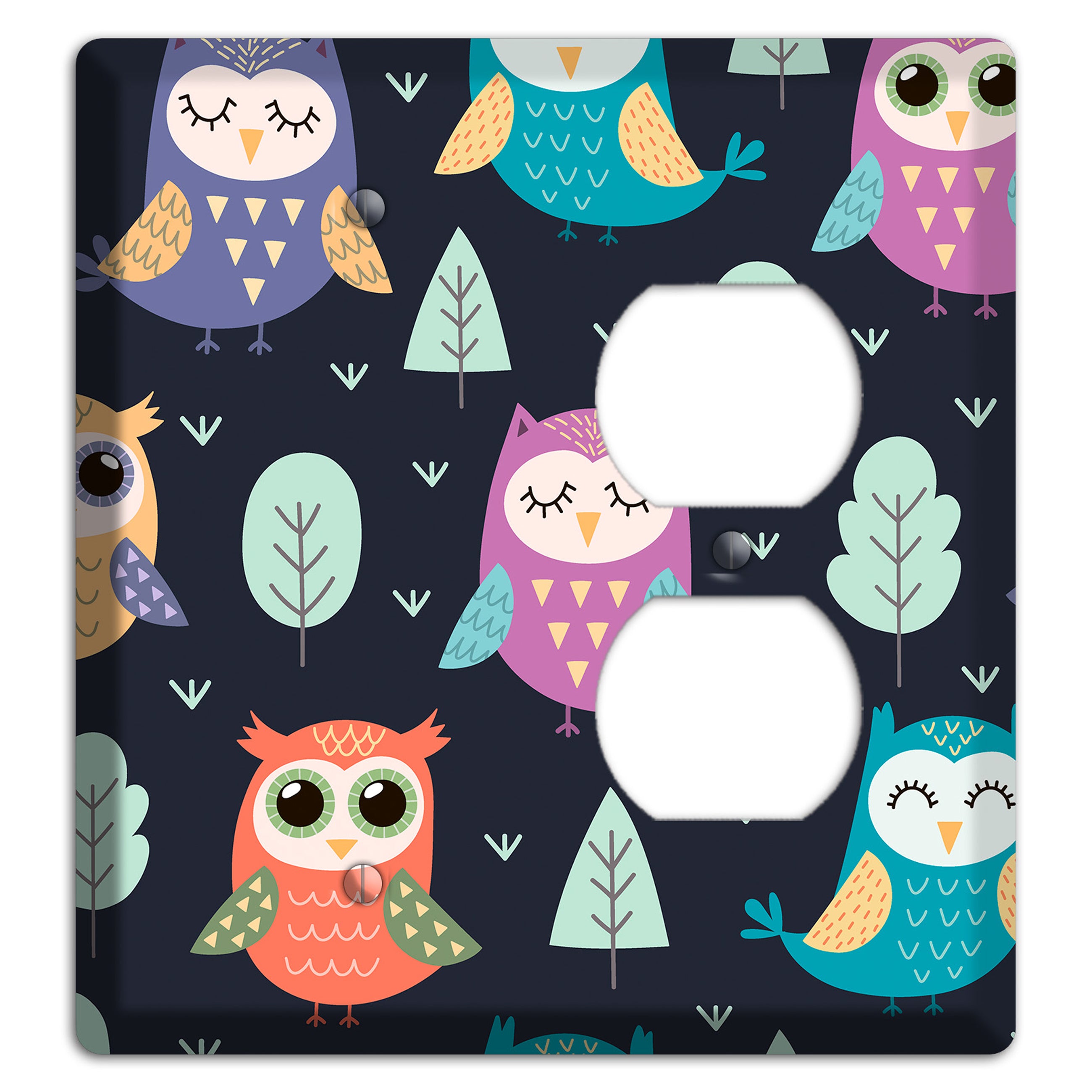 Dreamy Owls (Navy) Blank / Duplex Wallplate