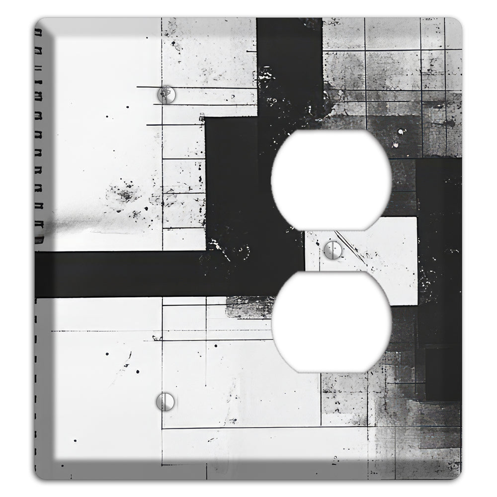 Fractured Blueprint Blank / Duplex Wallplate