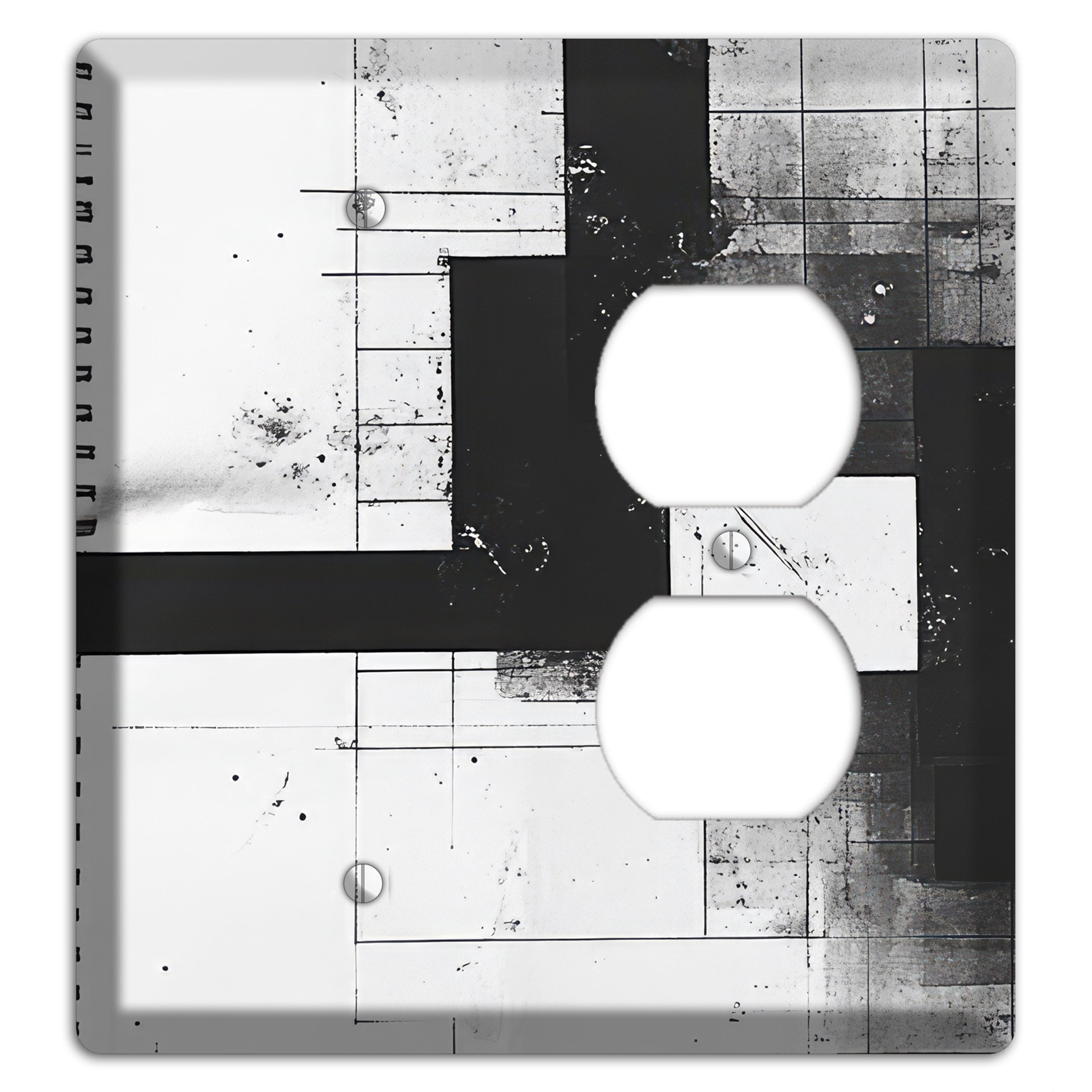 Fractured Blueprint Blank / Duplex Wallplate