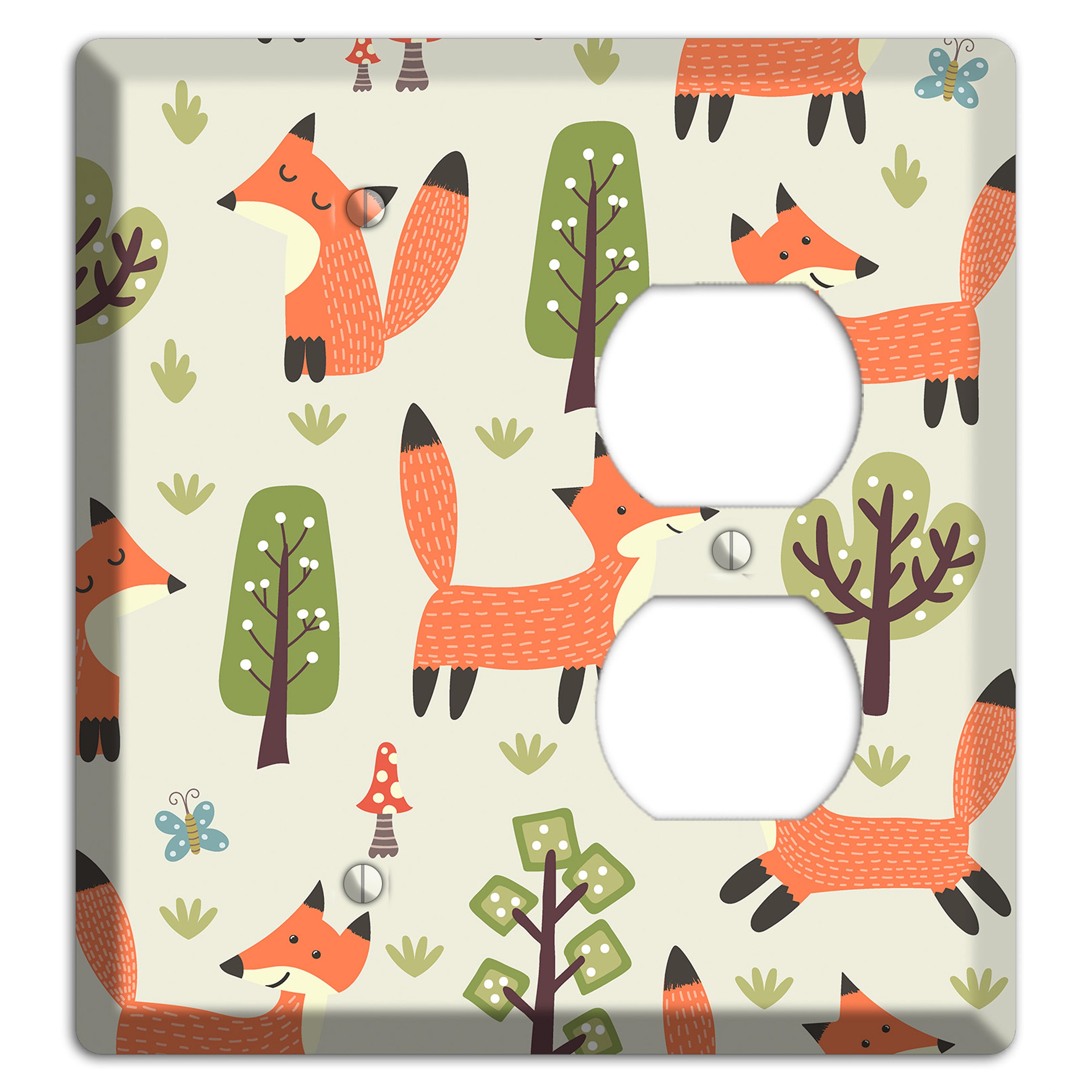 Fox & Forest (Olive) Blank / Duplex Wallplate