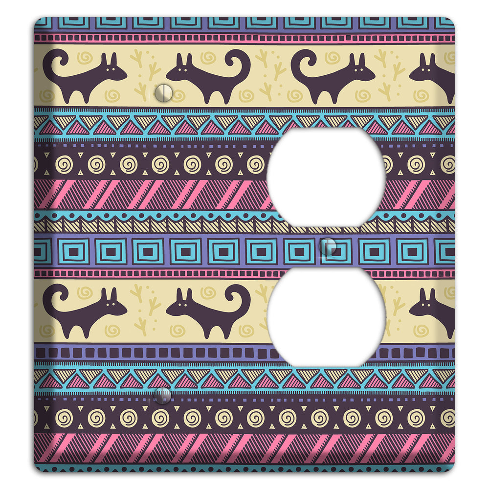 Folk Fox Stripes Blank / Duplex Wallplate