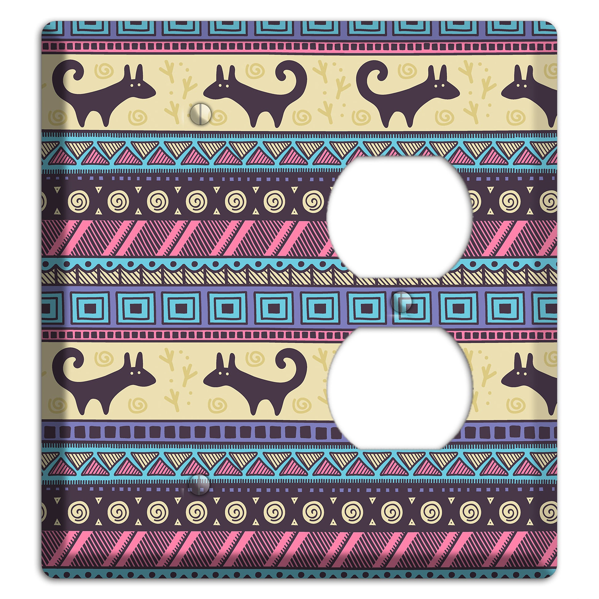 Folk Fox Stripes Blank / Duplex Wallplate