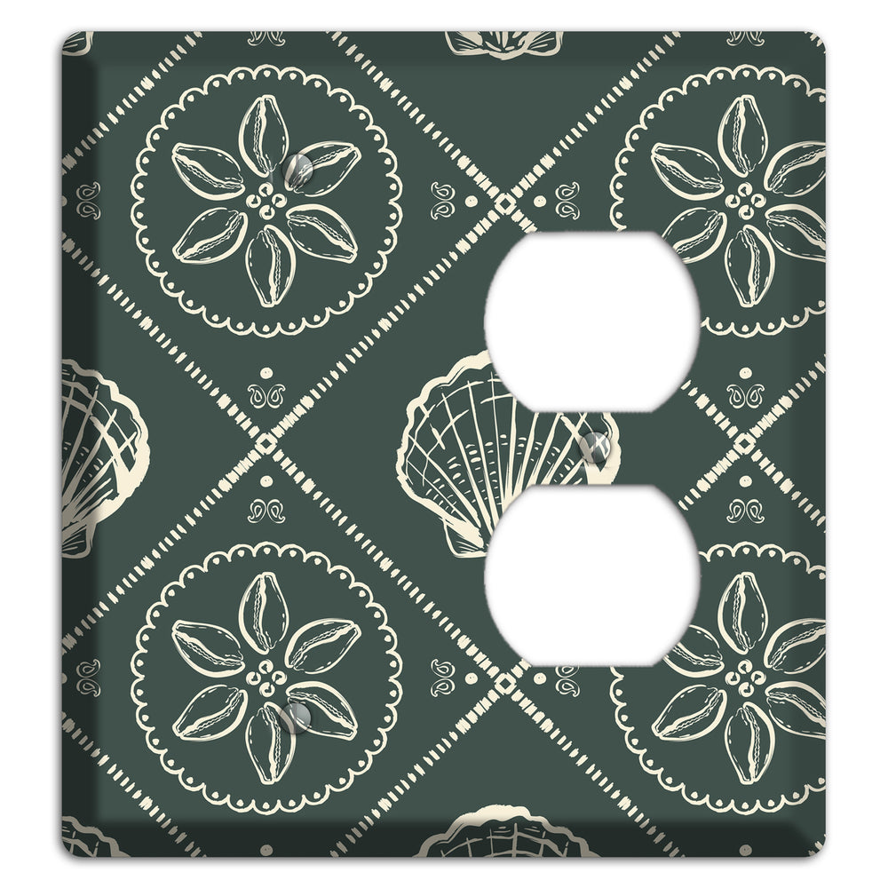 Slate Cowrie Medallion Blank / Duplex Wallplate