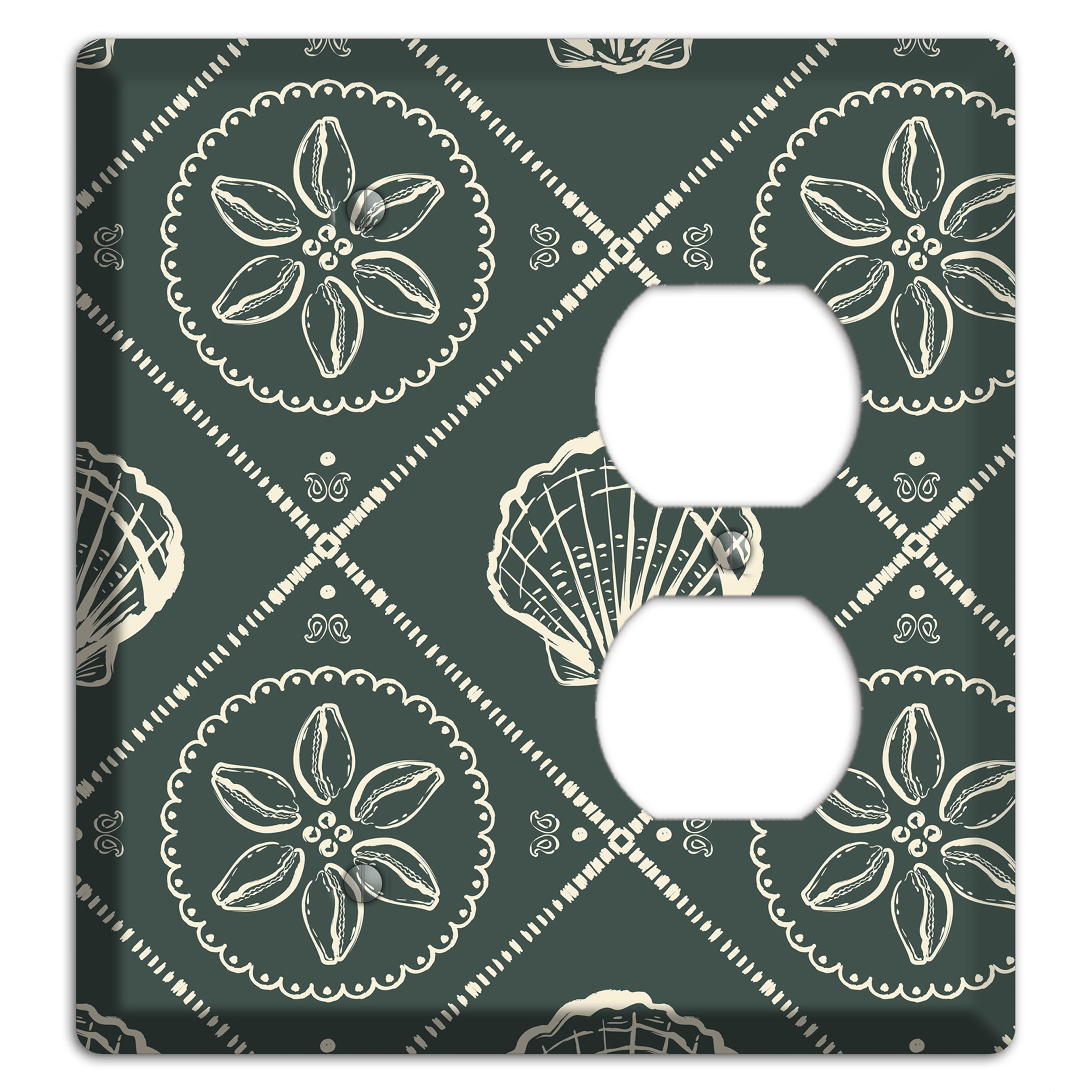 Slate Cowrie Medallion Blank / Duplex Wallplate