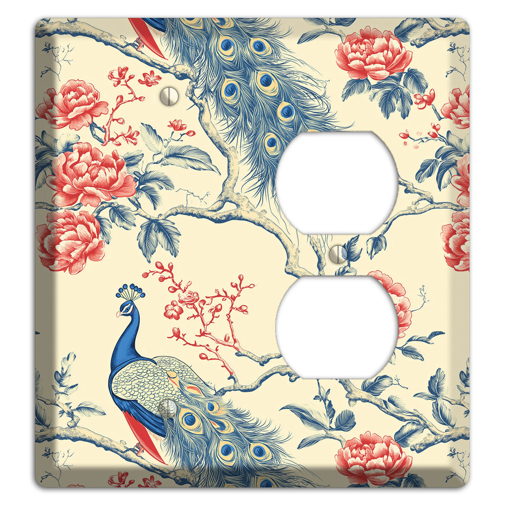 Peacock & Peony Blank / Duplex Wallplate
