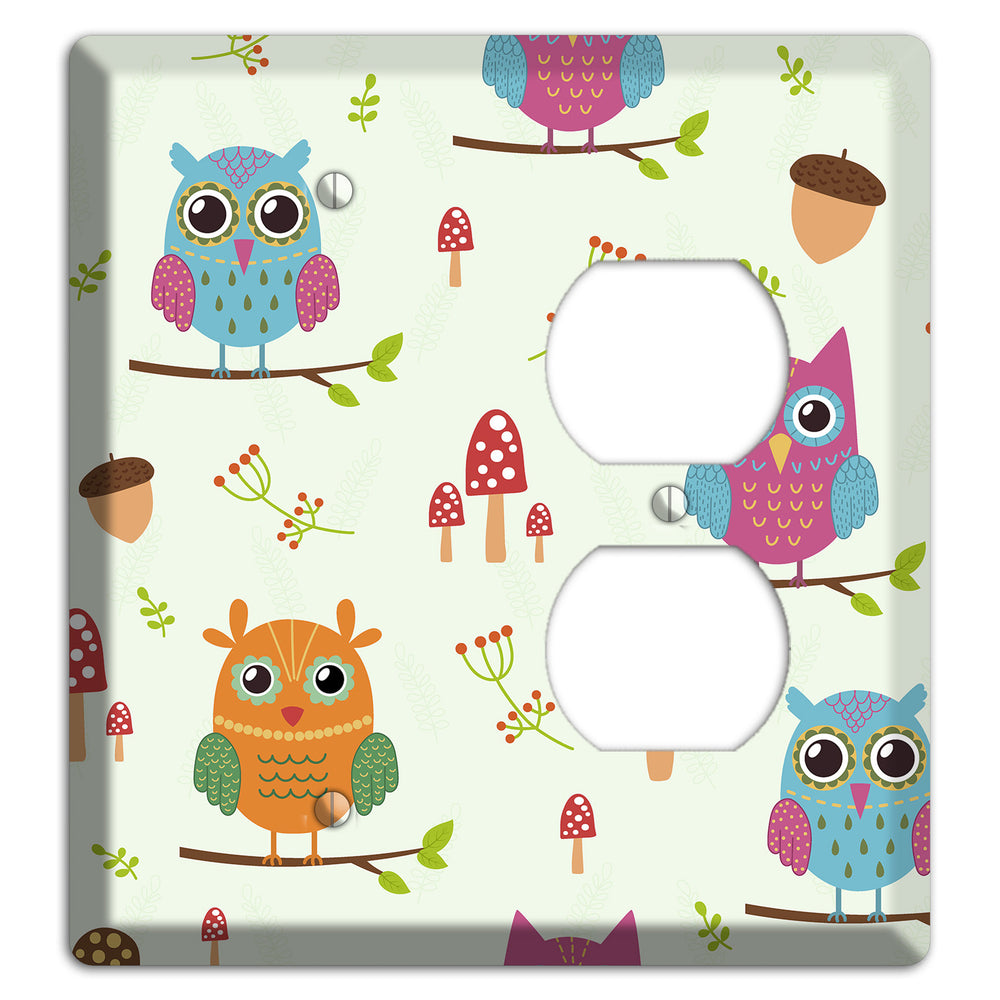 Forest Owls (Mint) Blank / Duplex Wallplate