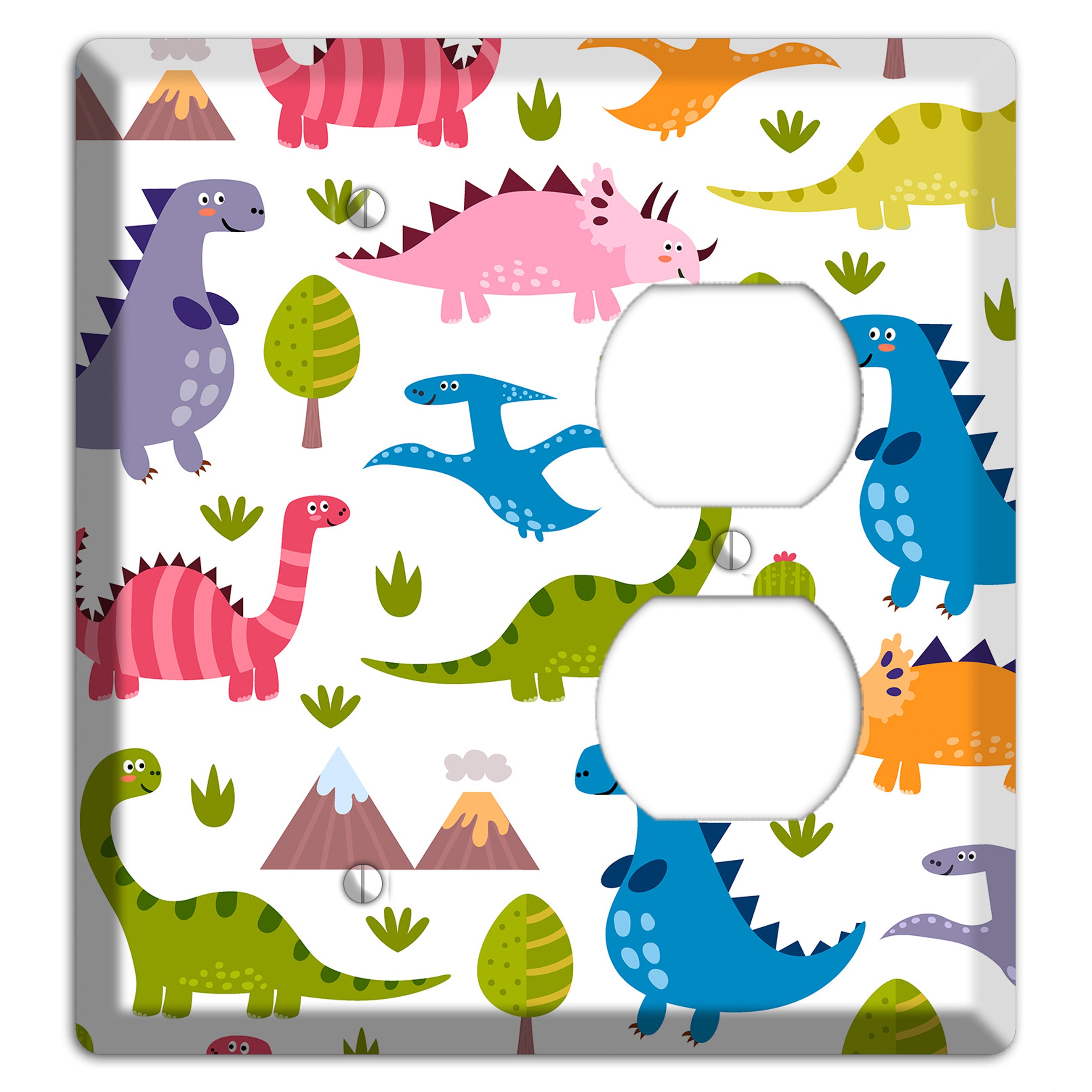 Dino Friends (Bright) Blank / Duplex Wallplate