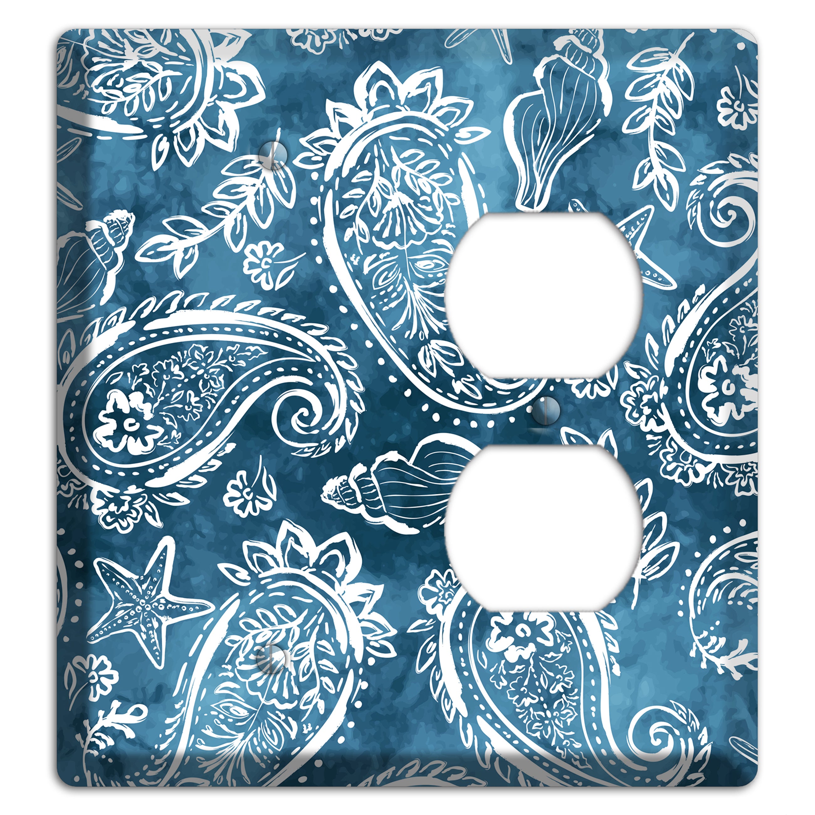 Indigo Tide Paisley Blank / Duplex Wallplate