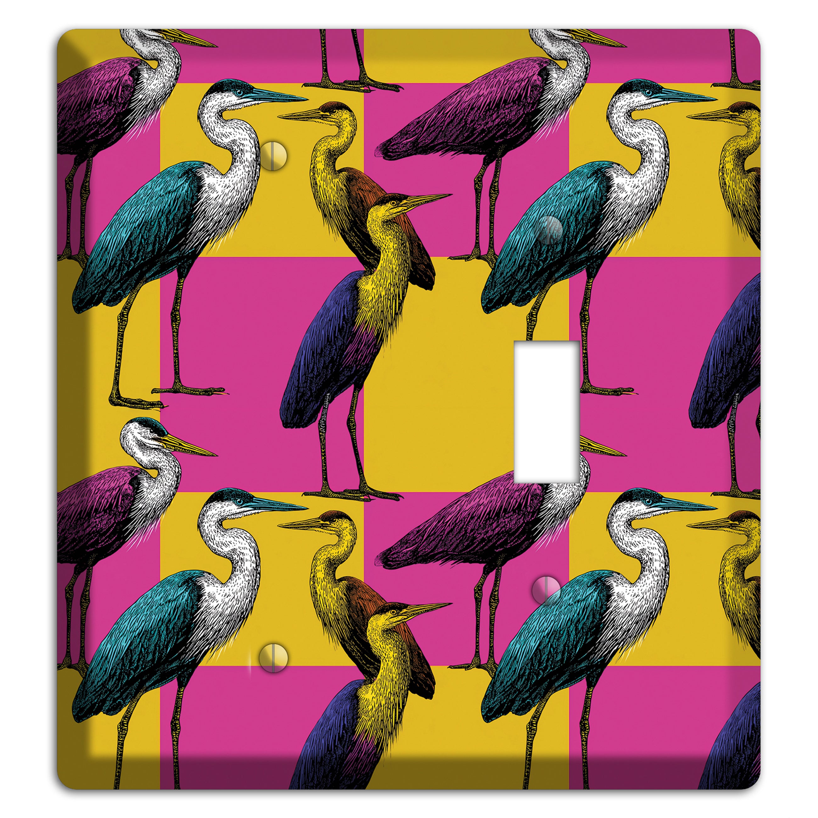Magenta Heron Grid Blank / Toggle Wallplate