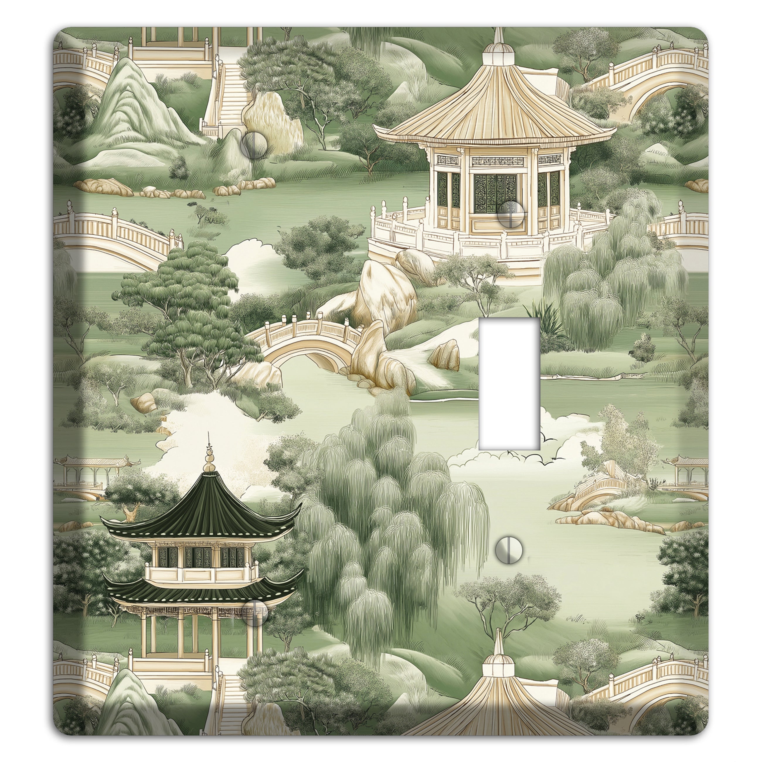 Jade Garden Toile Blank / Toggle Wallplate
