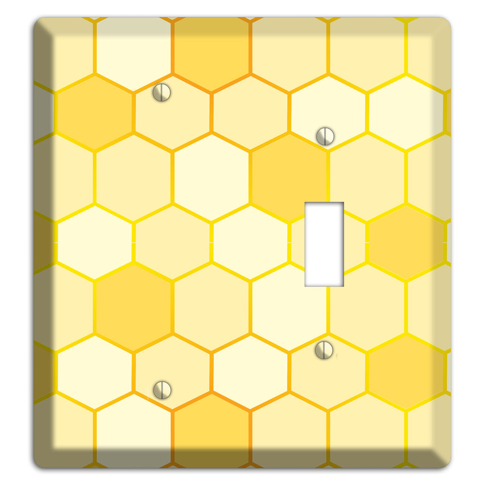 Hollow Amber Grid Blank / Toggle Wallplate