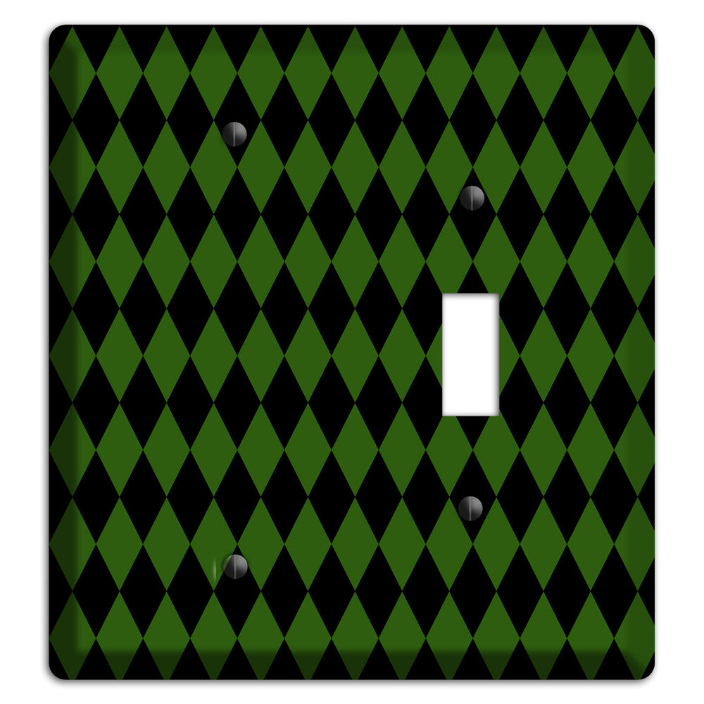 Jester's Diamonds: Green Blank / Toggle Wallplate