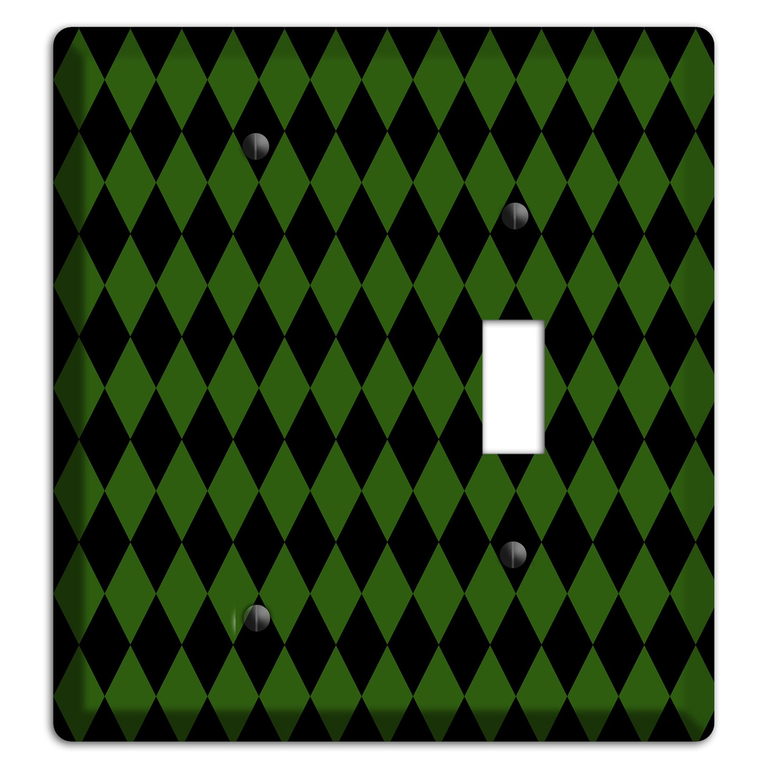 Jester's Diamonds: Green Blank / Toggle Wallplate