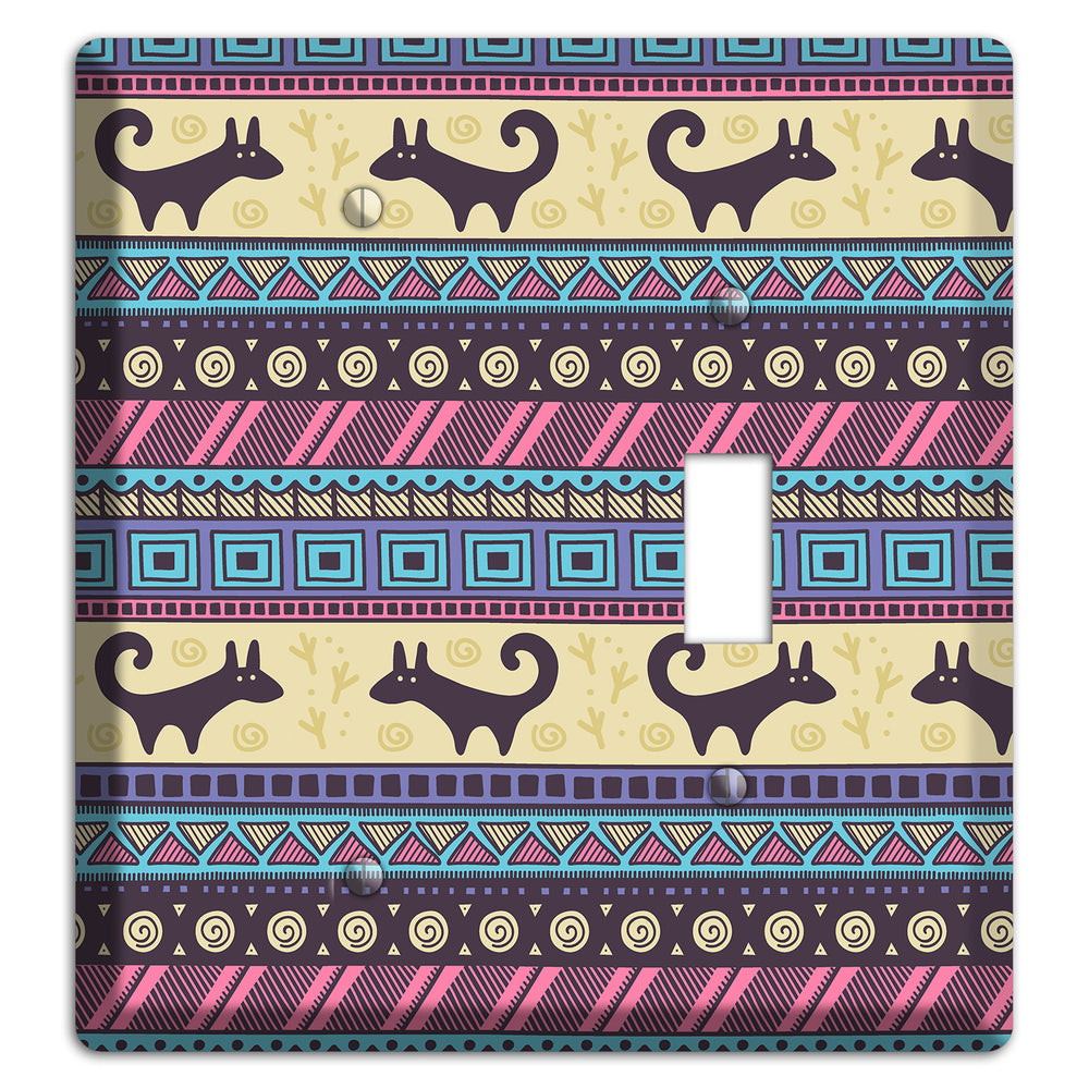 Folk Fox Stripes Blank / Toggle Wallplate