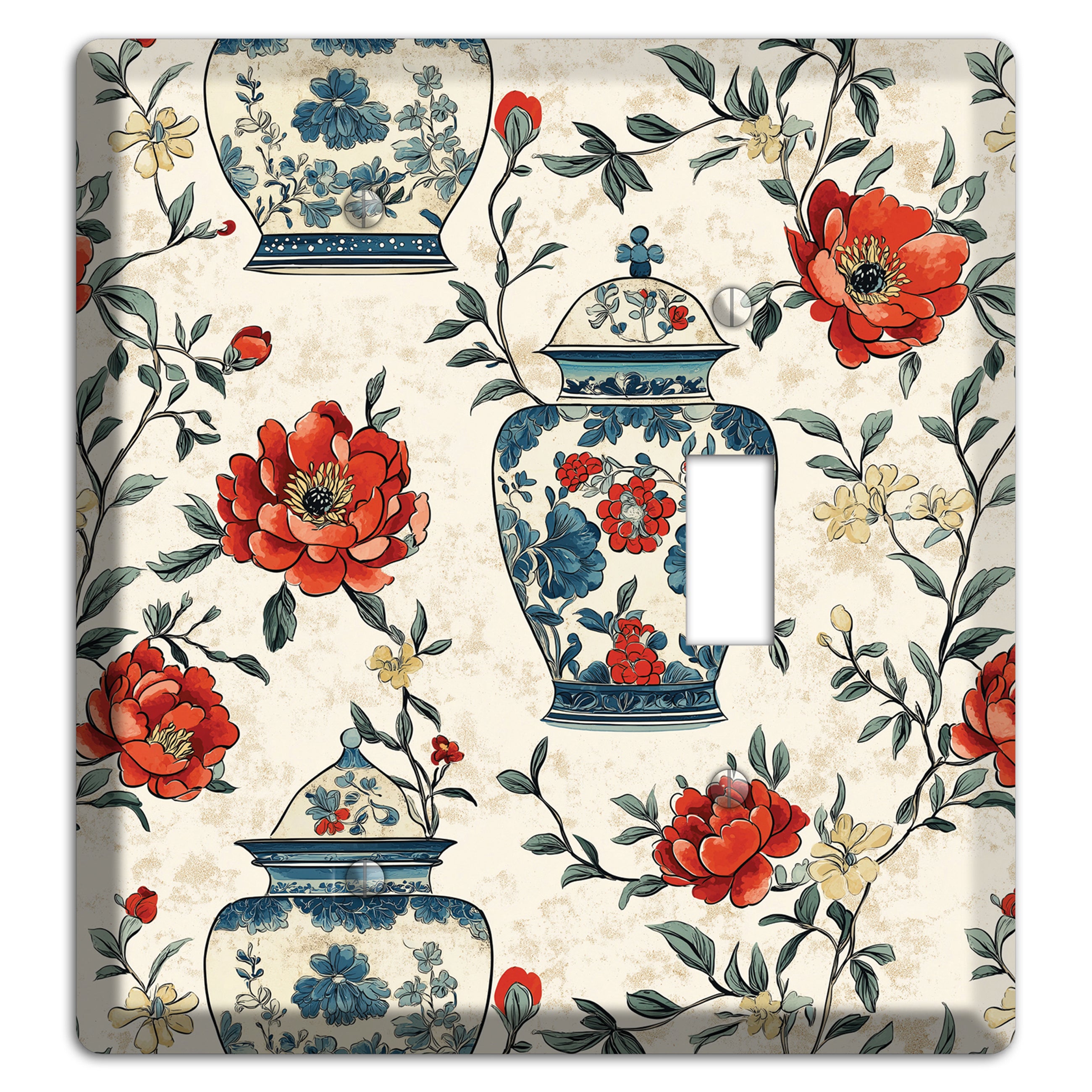 Porcelain & Peony Blank / Toggle Wallplate