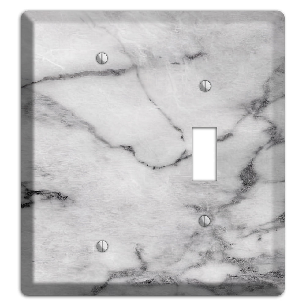 Gray and White Marble Blank / Toggle Wallplate