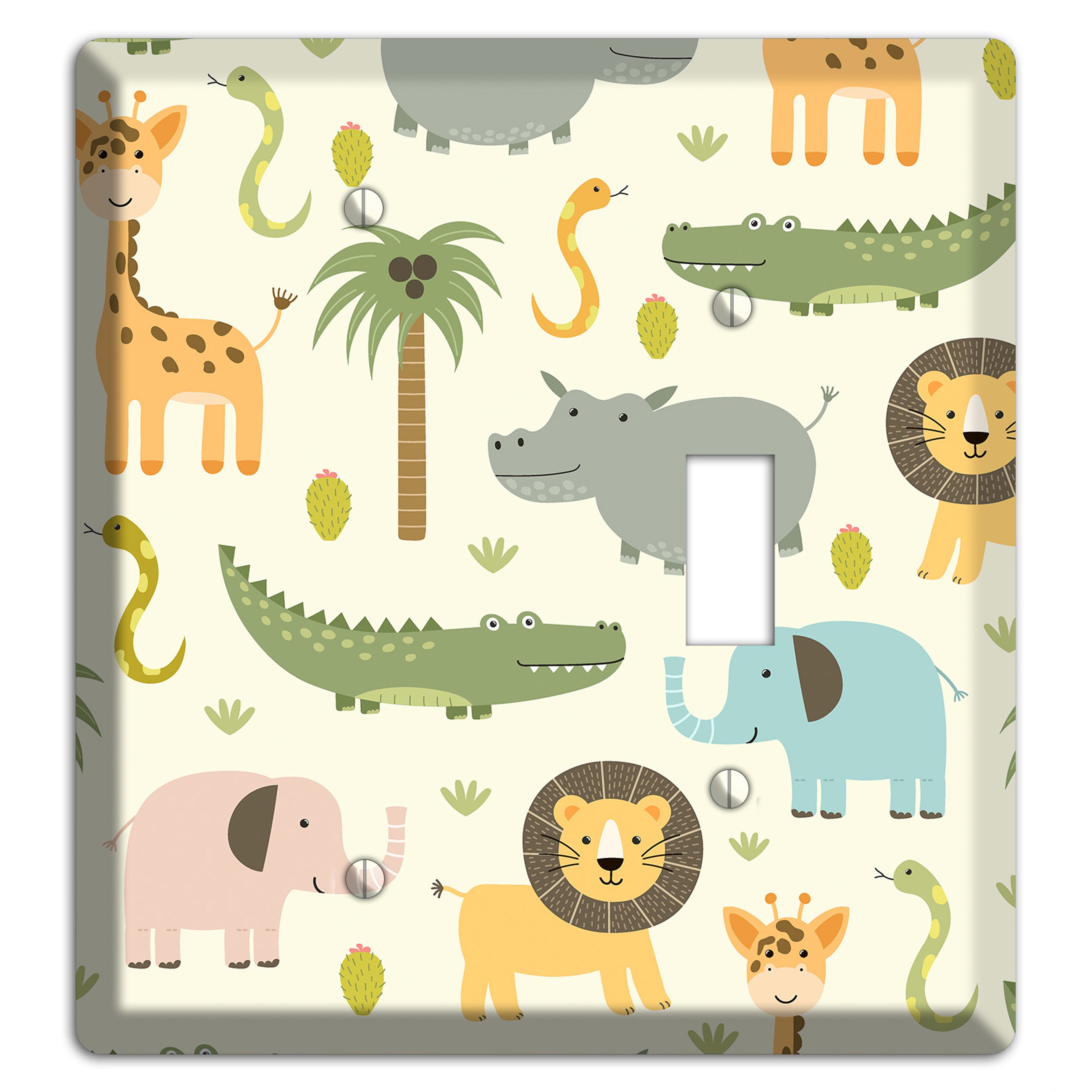 Jungle Friends (Cream) Blank / Toggle Wallplate