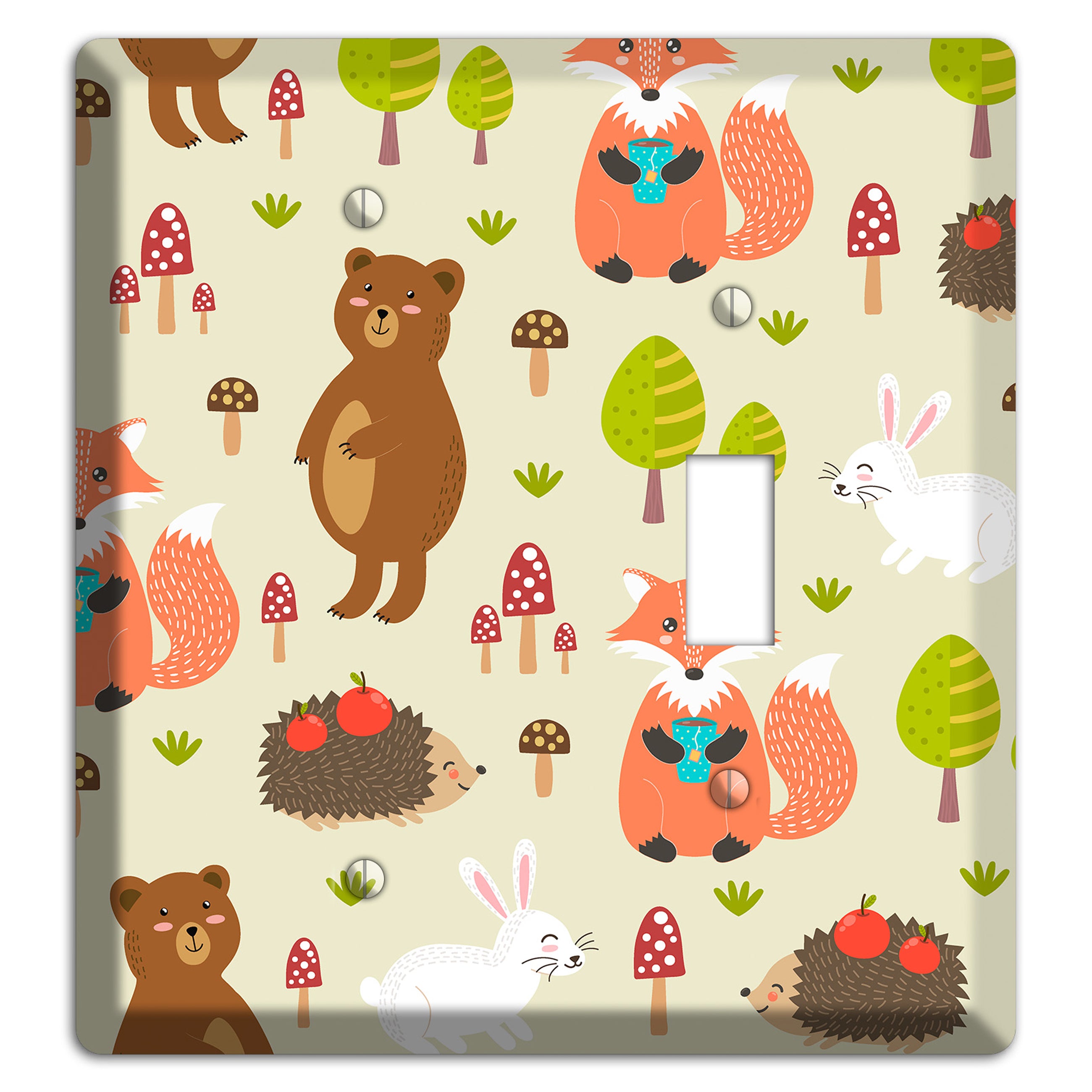 Forest Critters (Beige) Blank / Toggle Wallplate