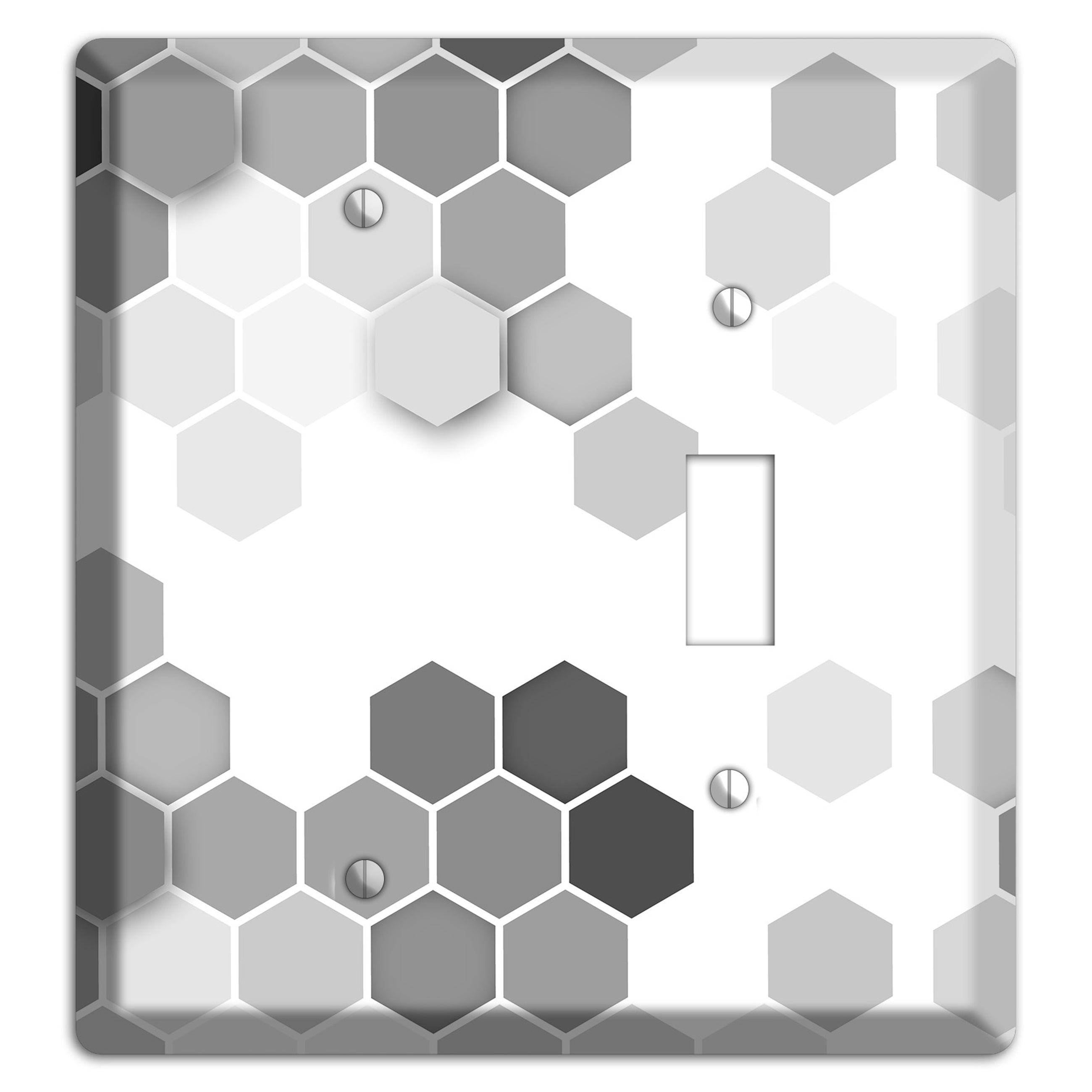 Monochrome Hexagon Tiling Blank / Toggle Wallplate