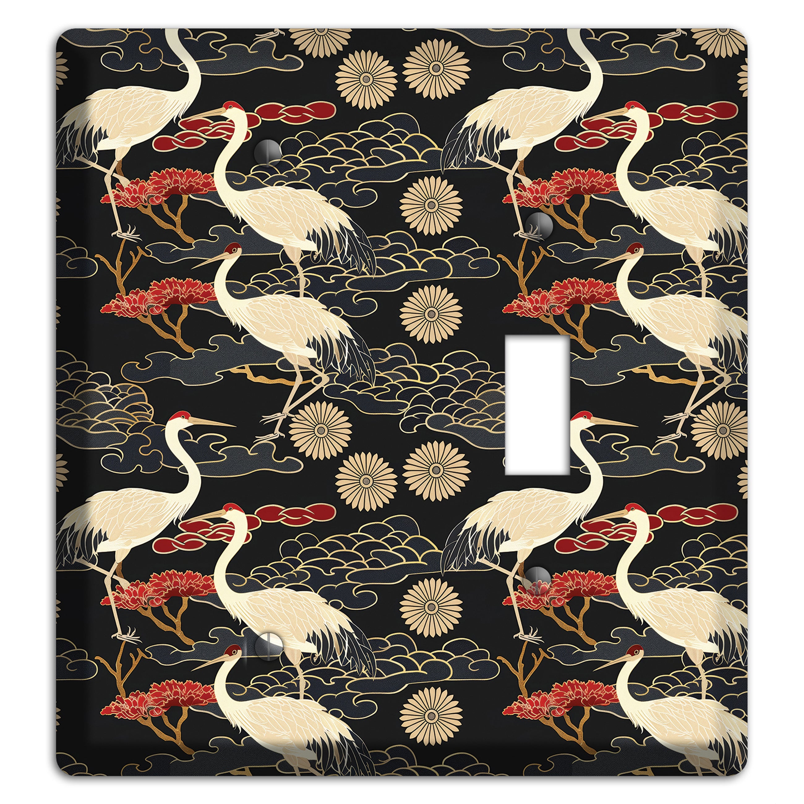 Obsidian Crane Procession Blank / Toggle Wallplate